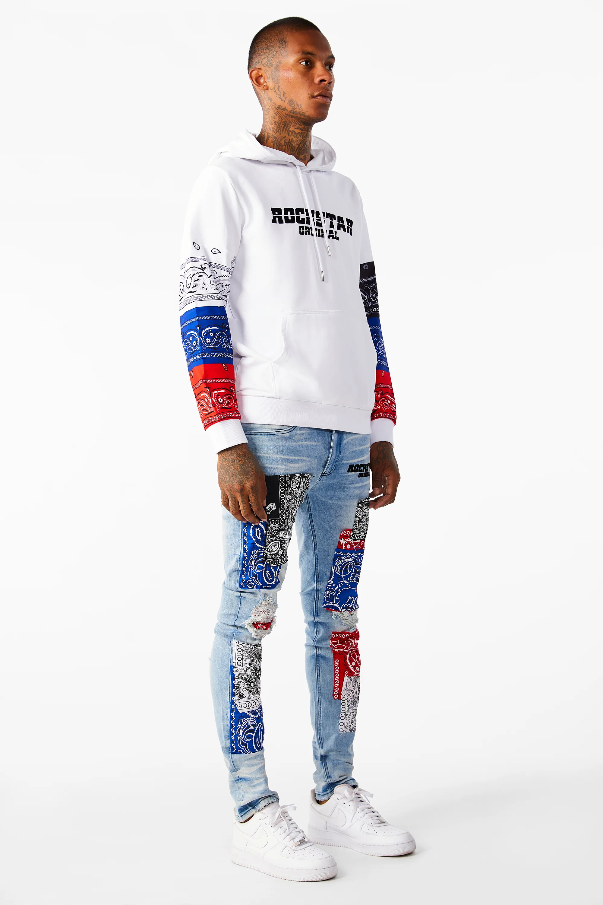 Blue Duncan Bandana Patchwork Jean - Image 9