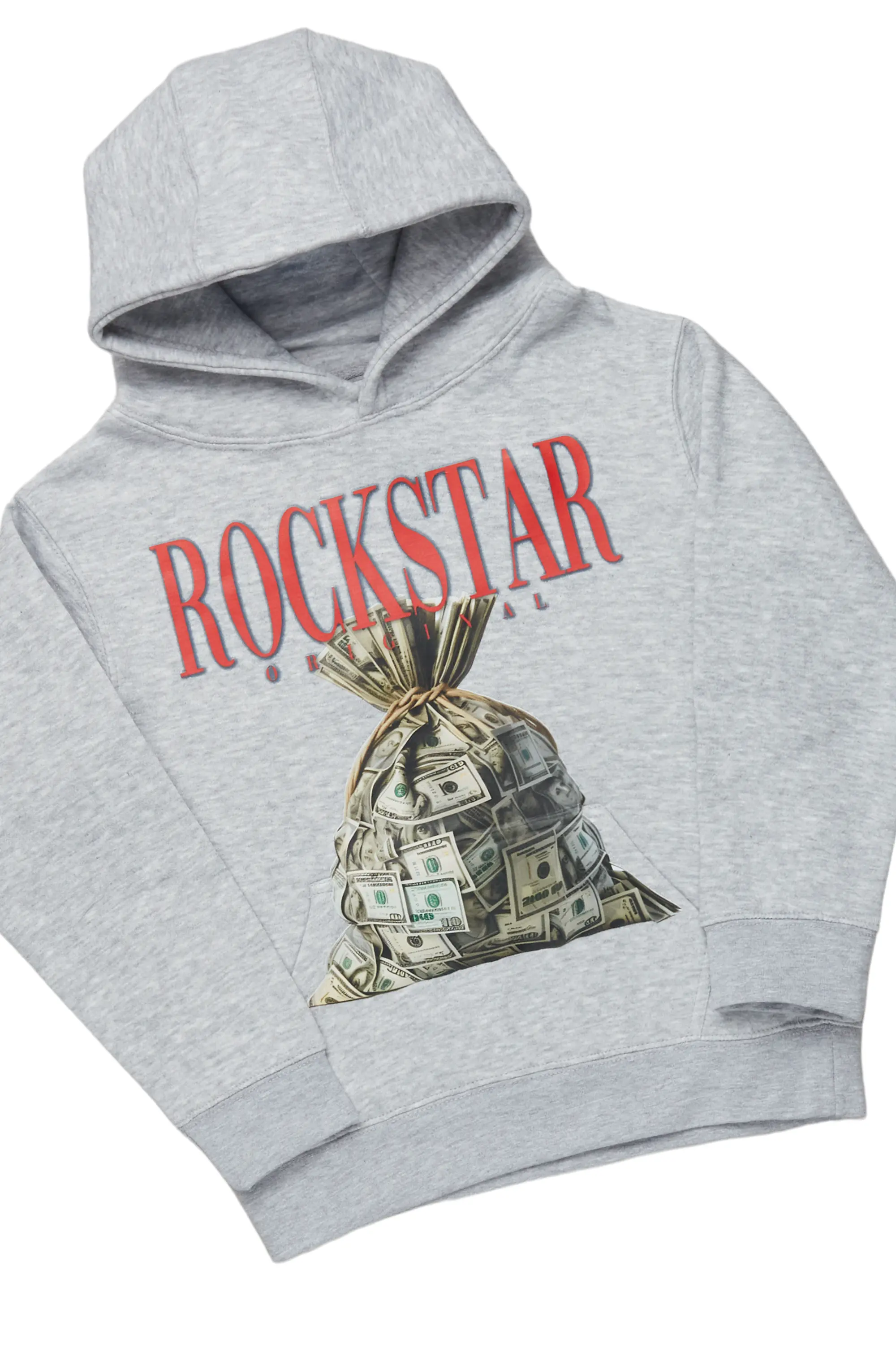 Boys Augustin Grey/Tree Camo Hoodie/Stacked Flare Jean Set - Image 3