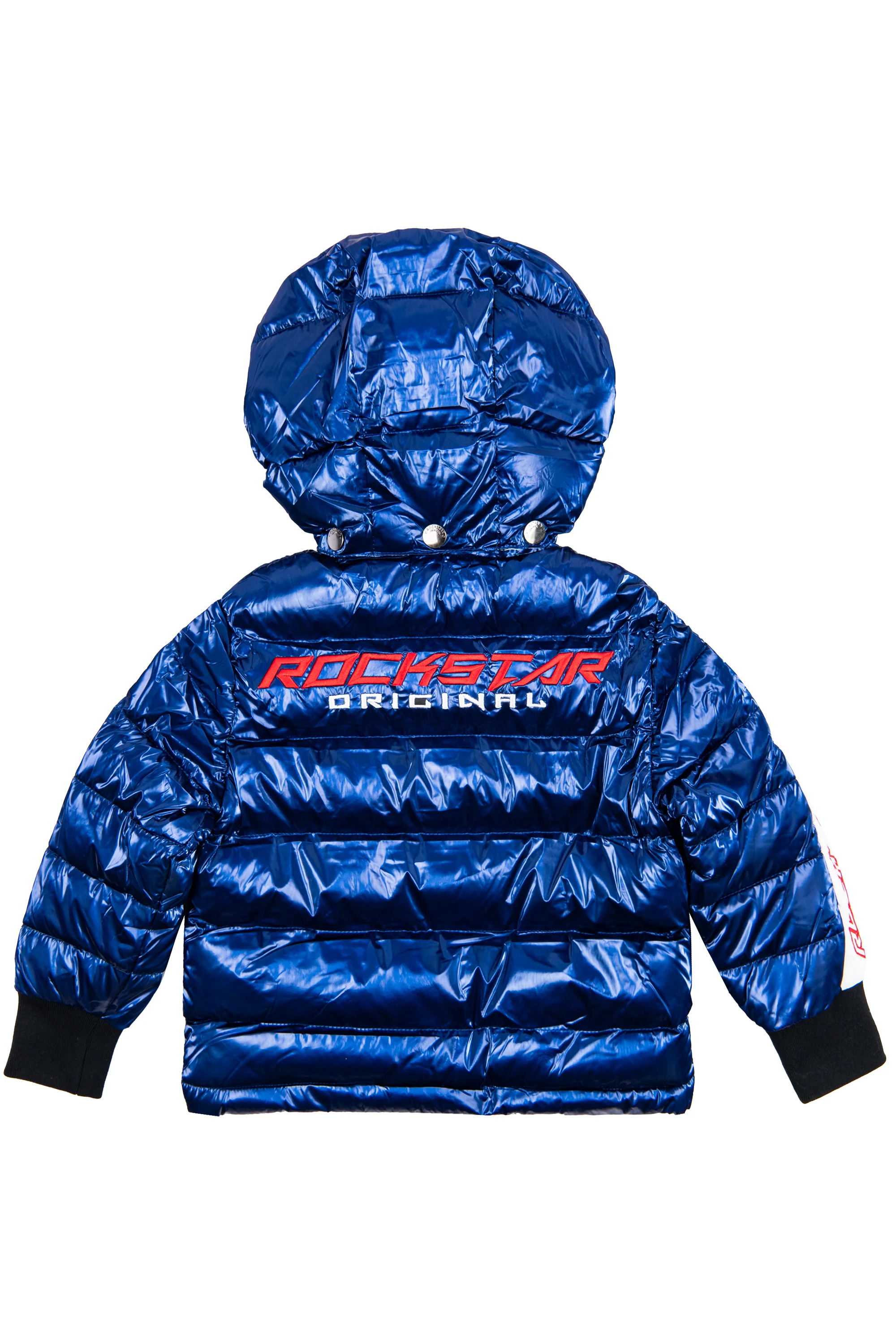 Kids Metallic Royal Blue Alasia Puffer Jacket - Image 7