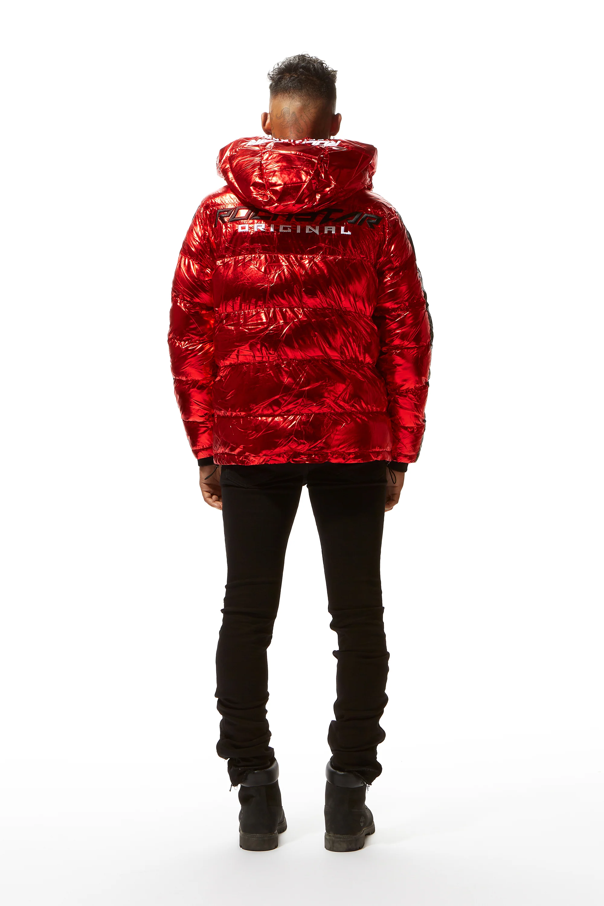 Metallic Red Alasia Puffer Jacket - Image 11
