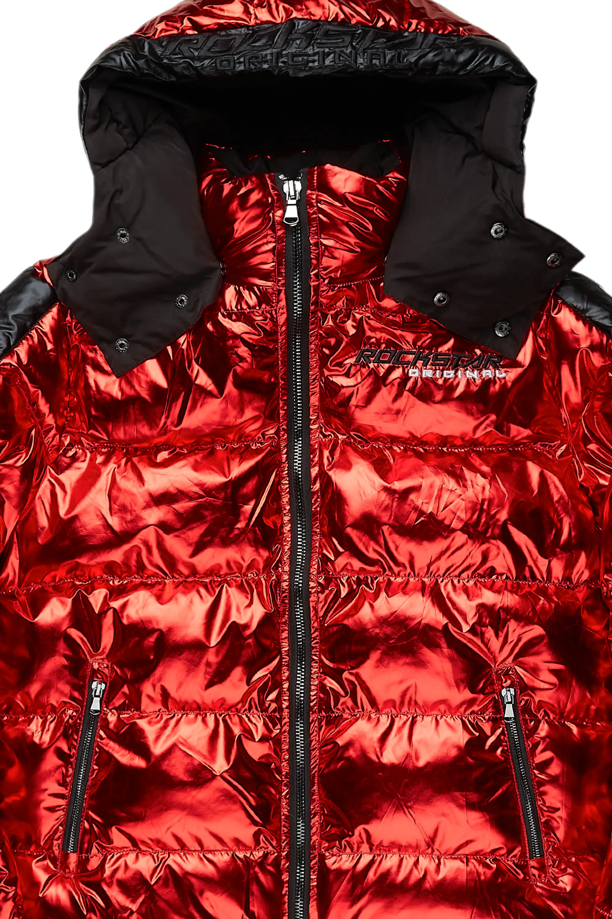 Metallic Red Alasia Puffer Jacket - Image 13