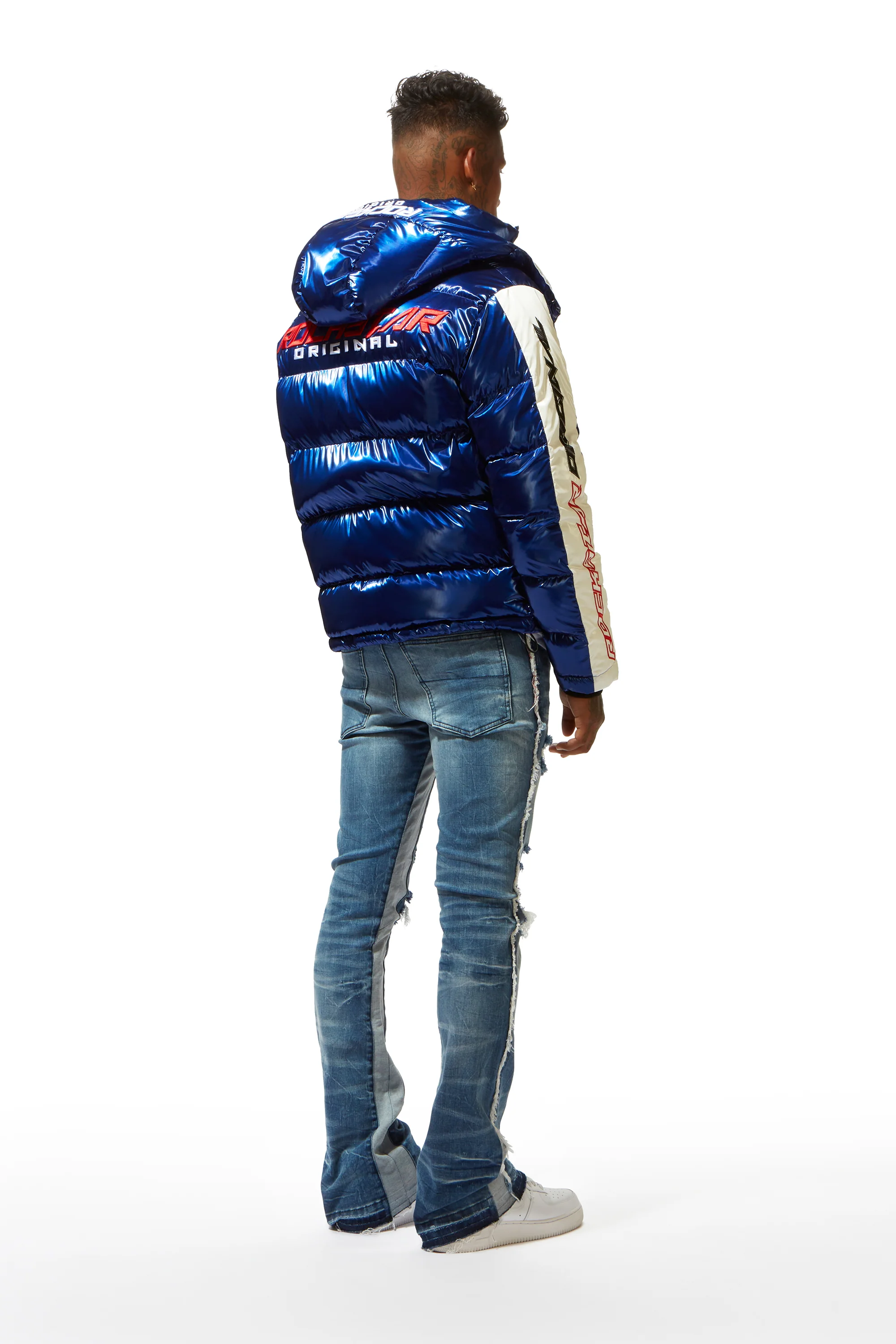 Metallic Royal Blue Alasia Puffer Jacket - Image 10