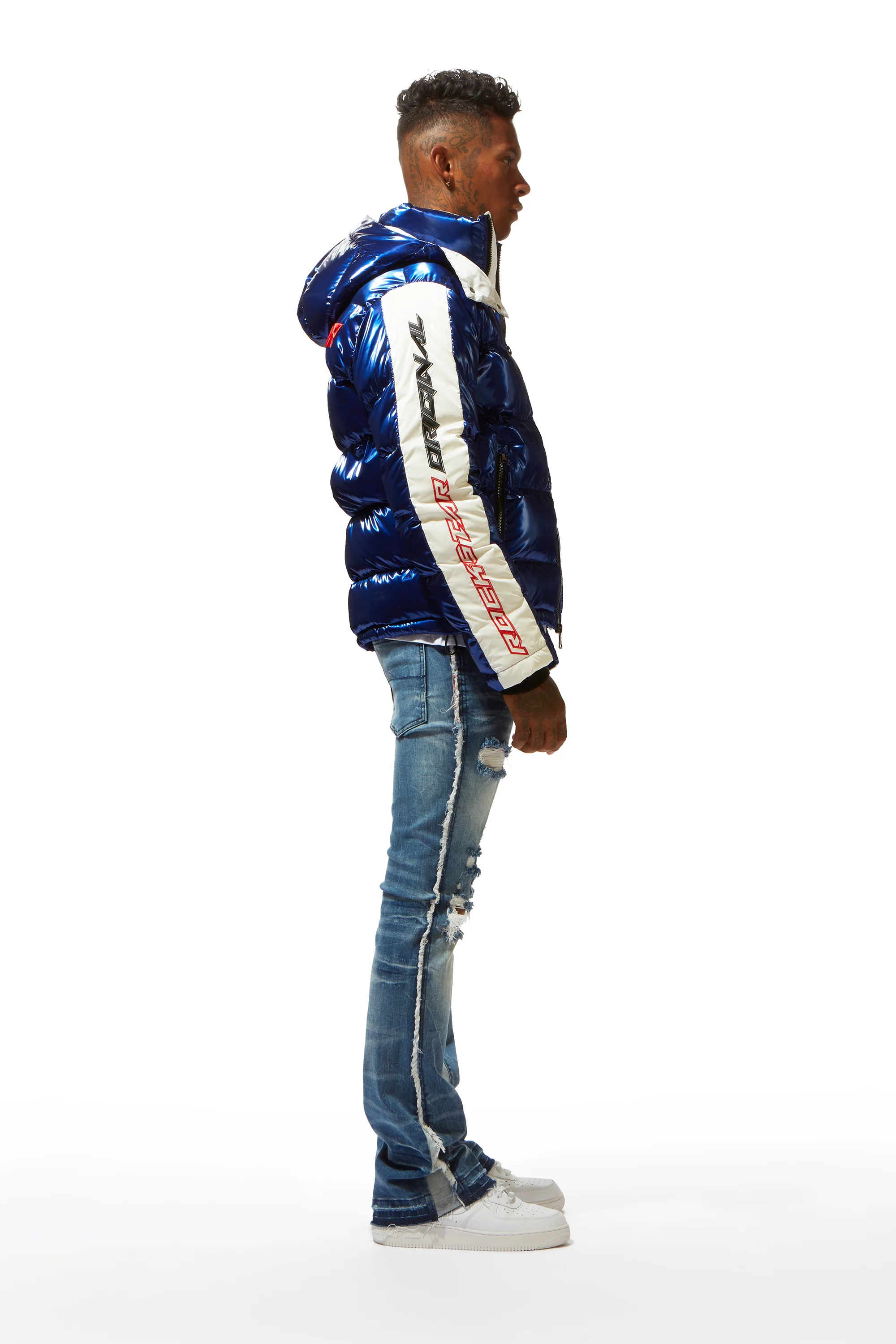 Metallic Royal Blue Alasia Puffer Jacket - Image 8