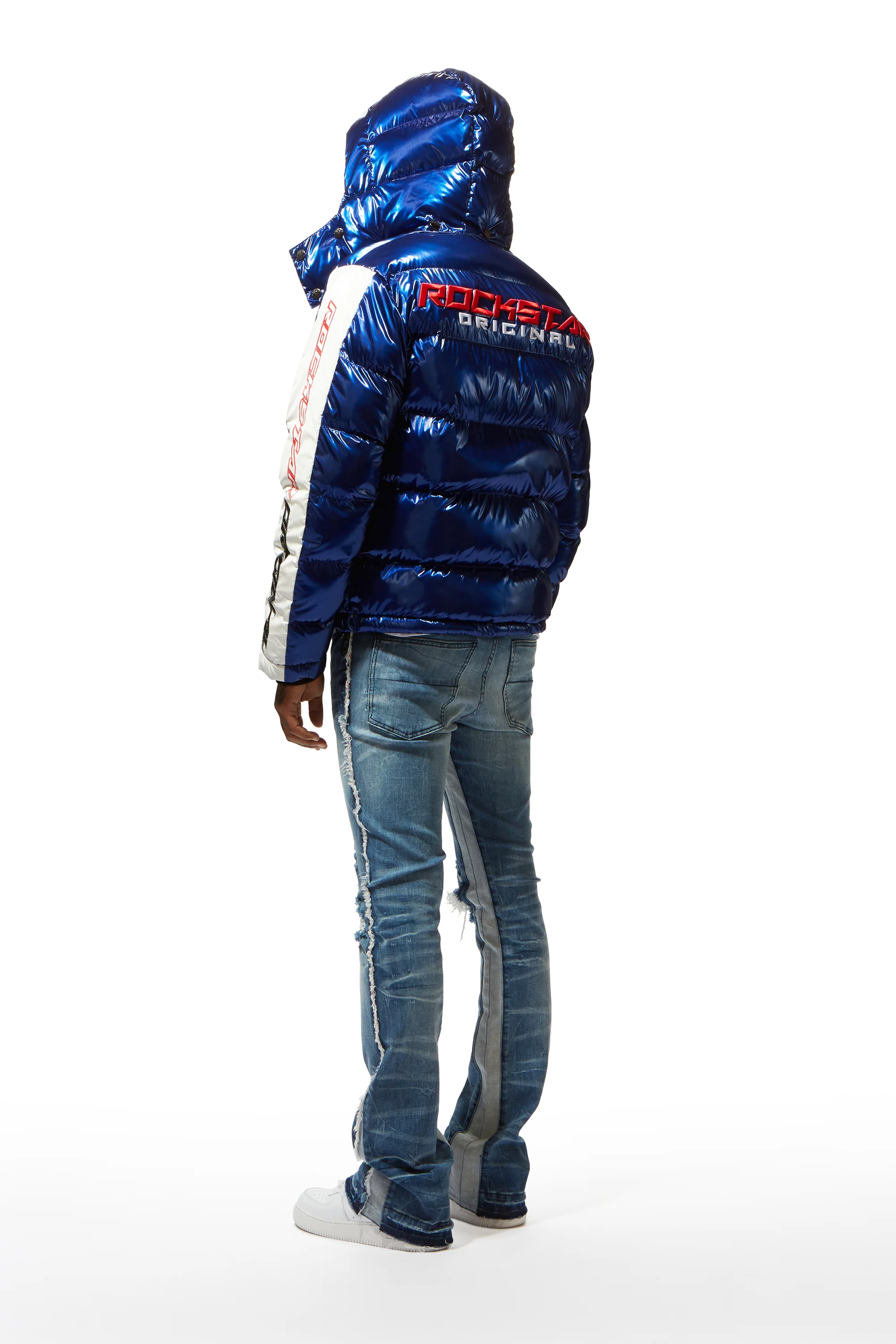 Metallic Royal Blue Alasia Puffer Jacket - Image 9