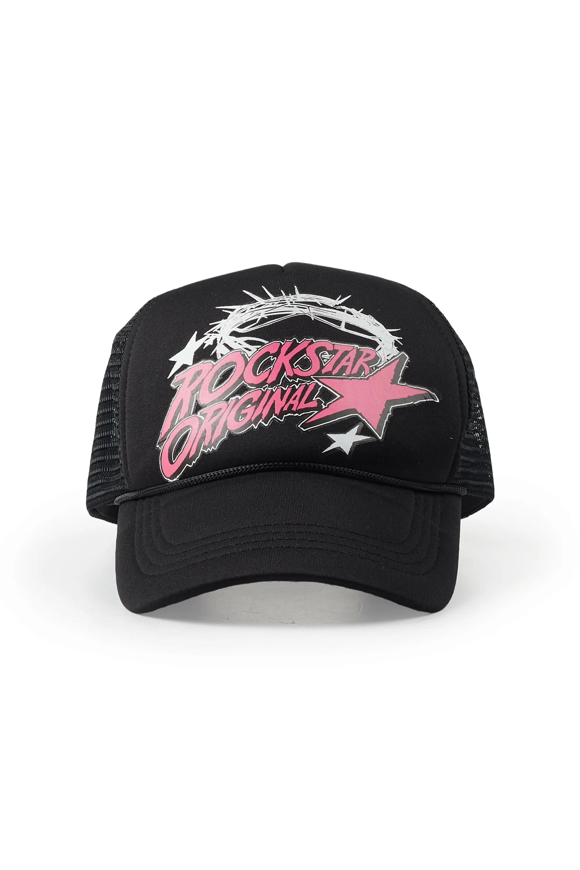 Girls Zabel Black Graphic Trucker Hat - Image 2