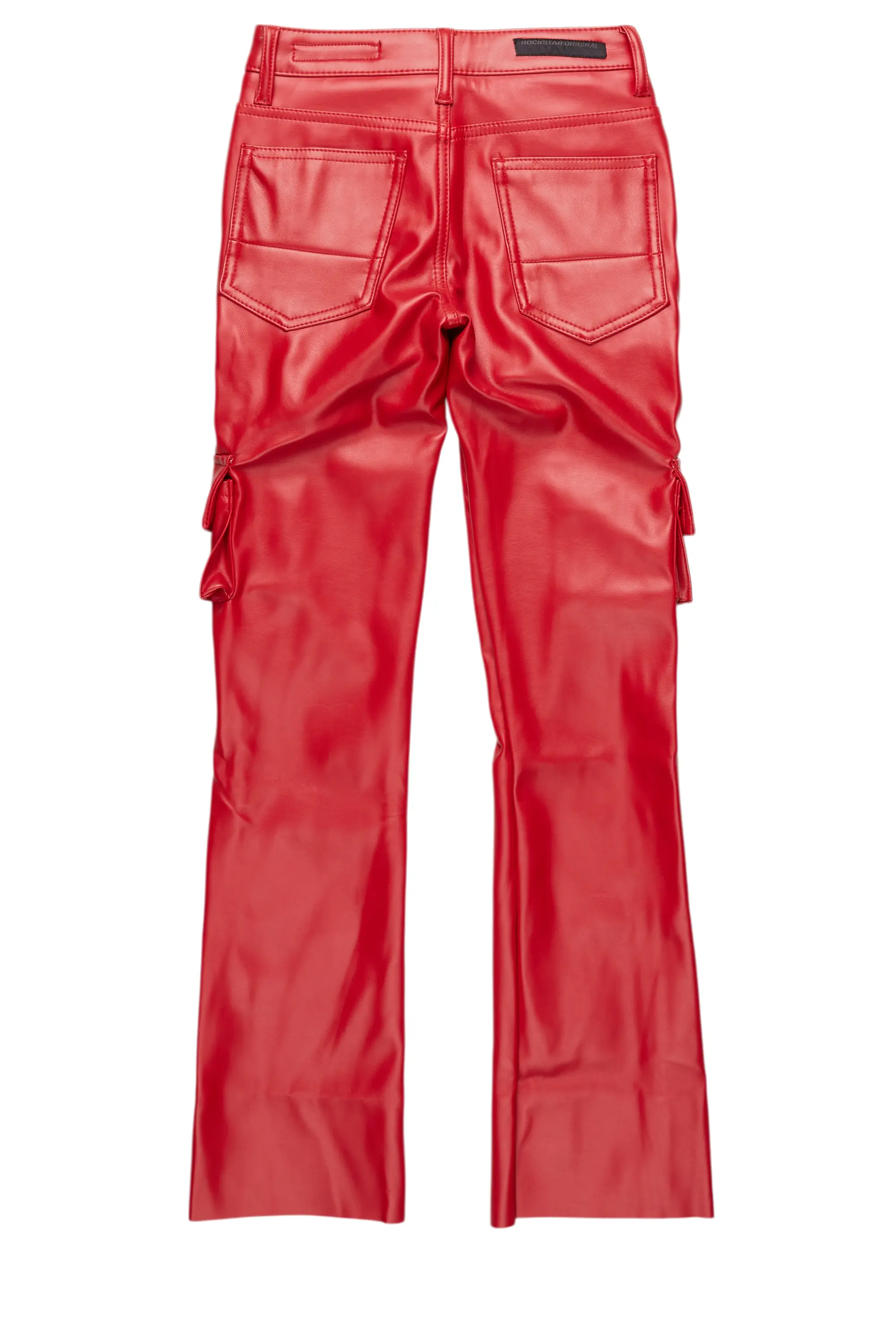 Girls Khaza Red  PU Leather Jean - Image 3