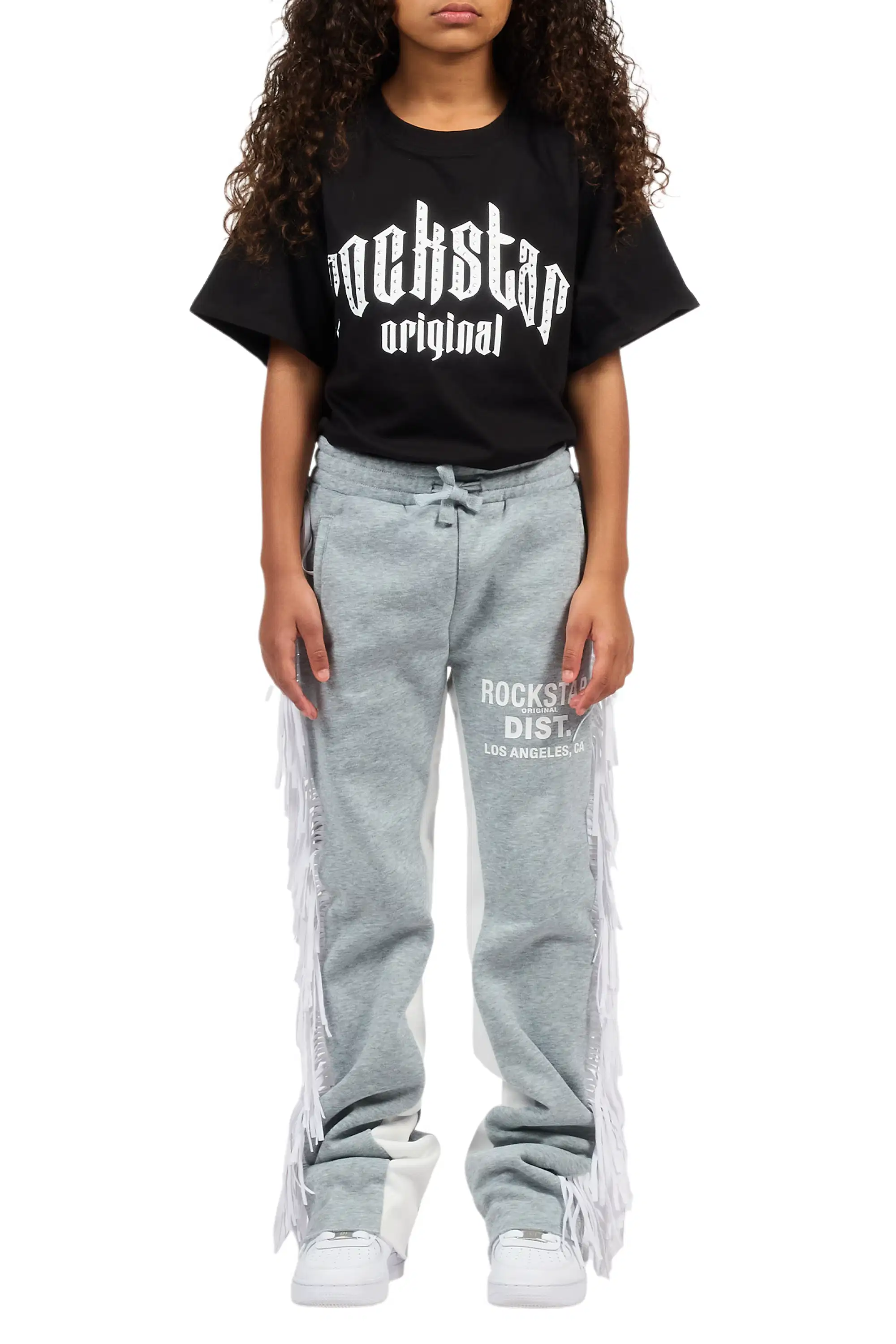 Girls Kendra Grey Fringe Stacked Flare Pant - Image 11