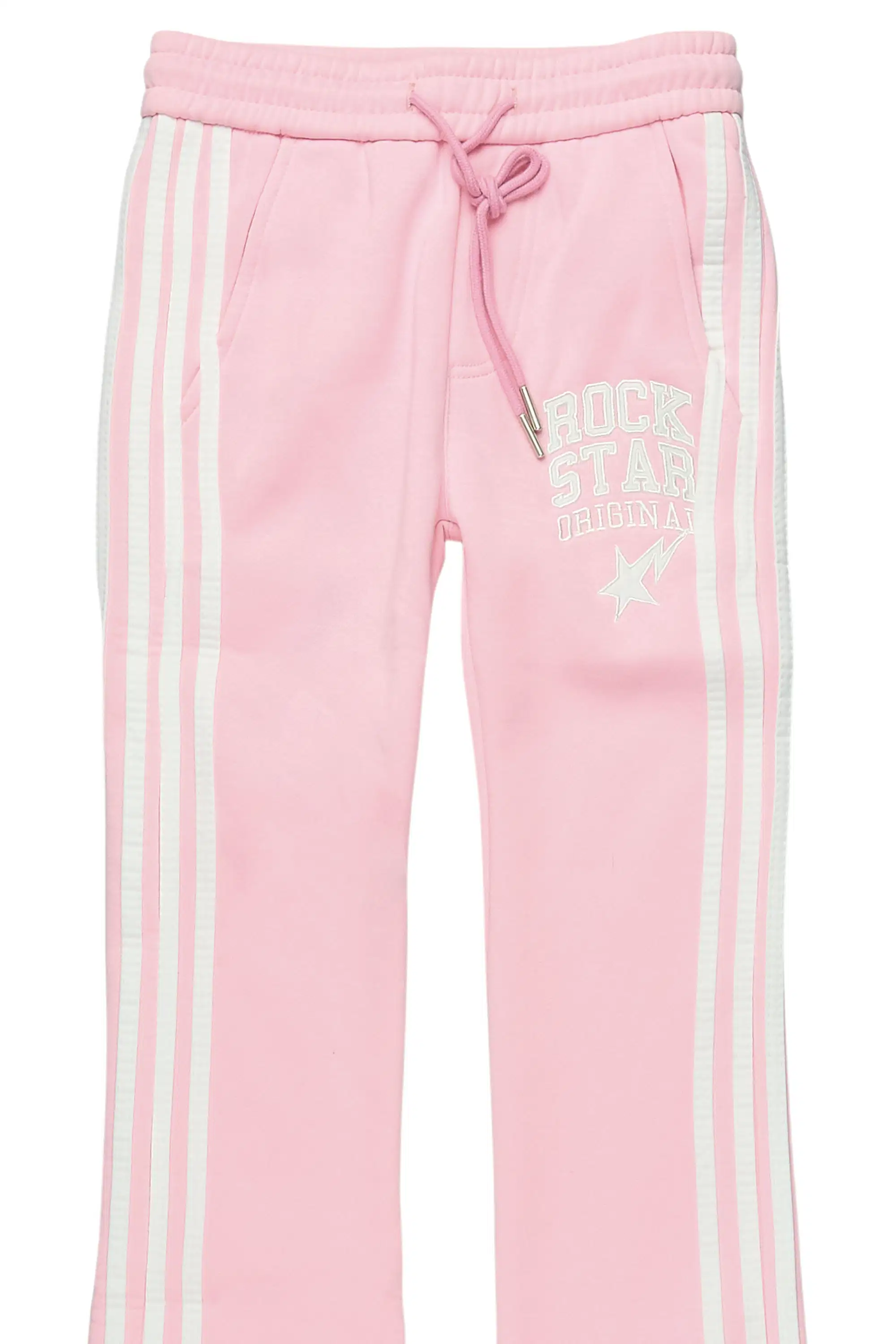 Girls Gerrit Pink Stacked Baggy Track Pant - Image 7