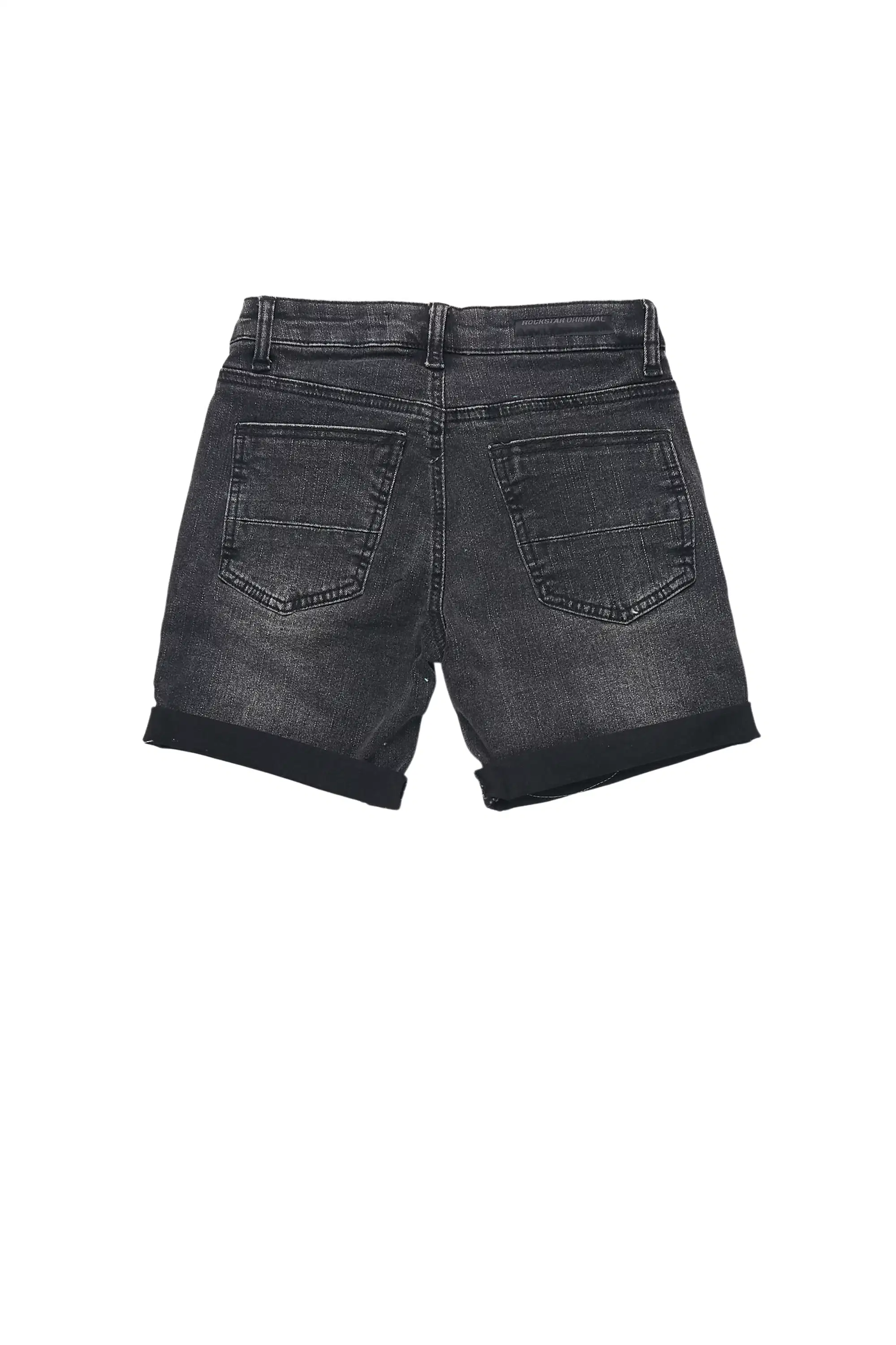 Girls Eppy Black Patchwork Denim Short - Image 3