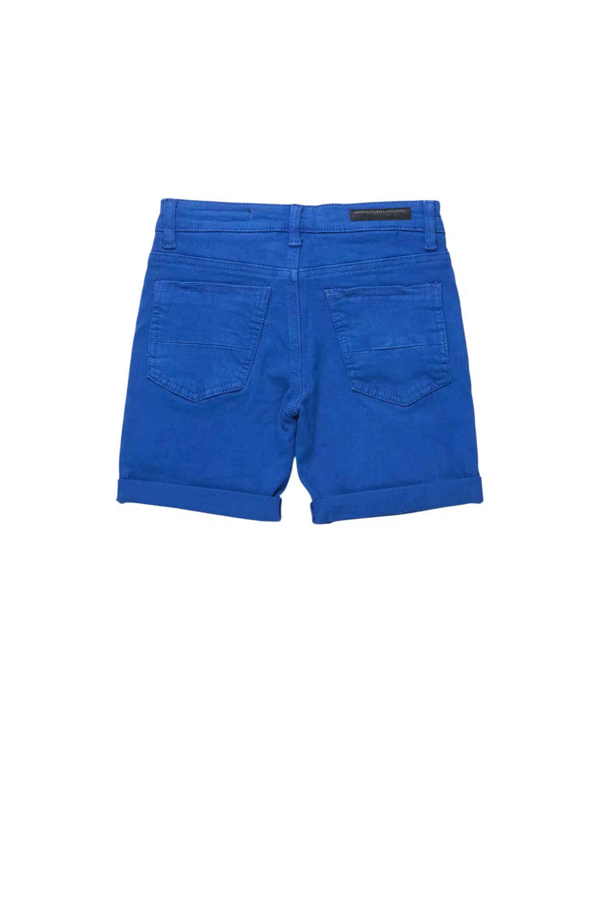 Girls Eppy Royal Blue Patchwork Denim Short - Image 3