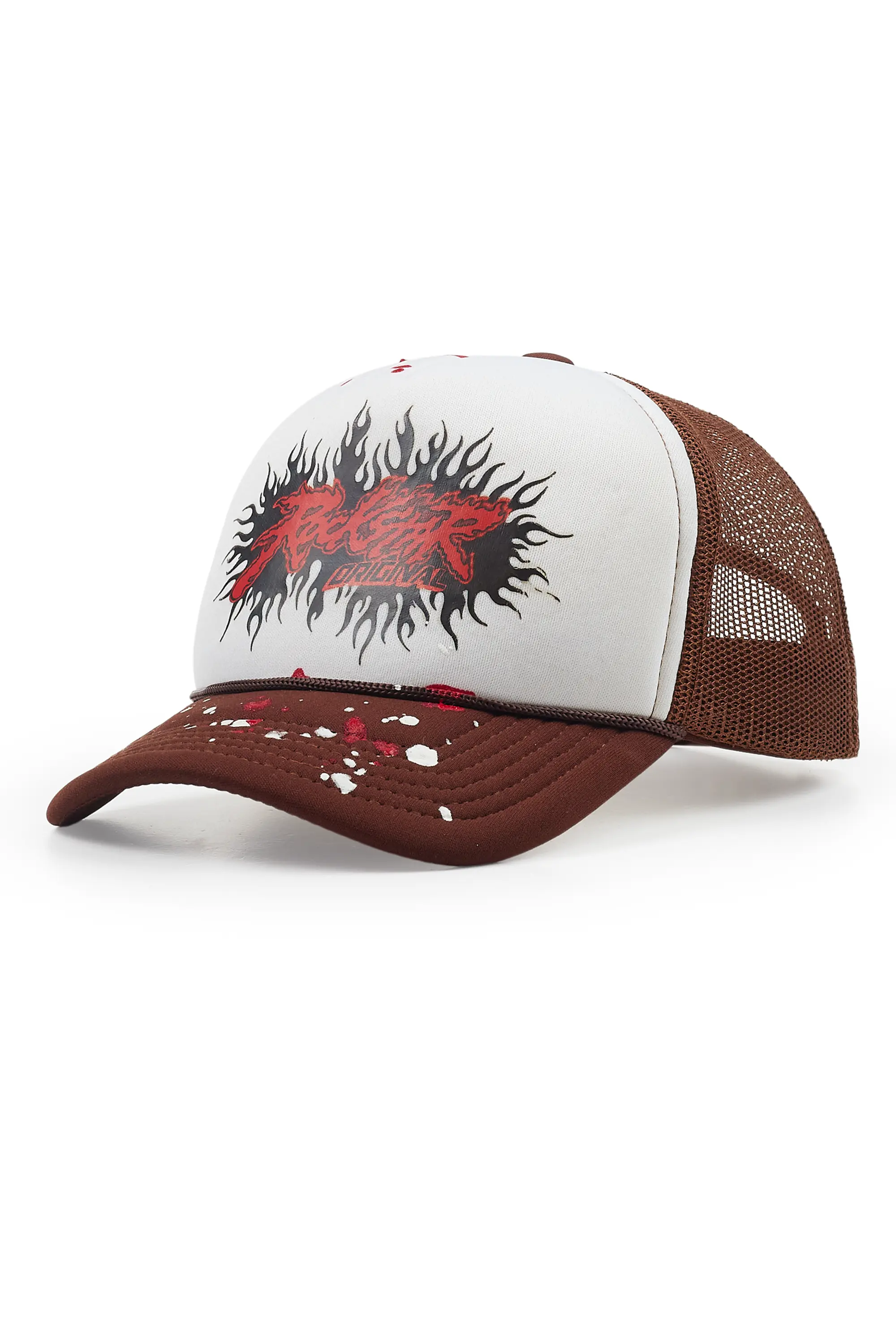 Boys Damir White/Brown Trucker Hat - Image 2
