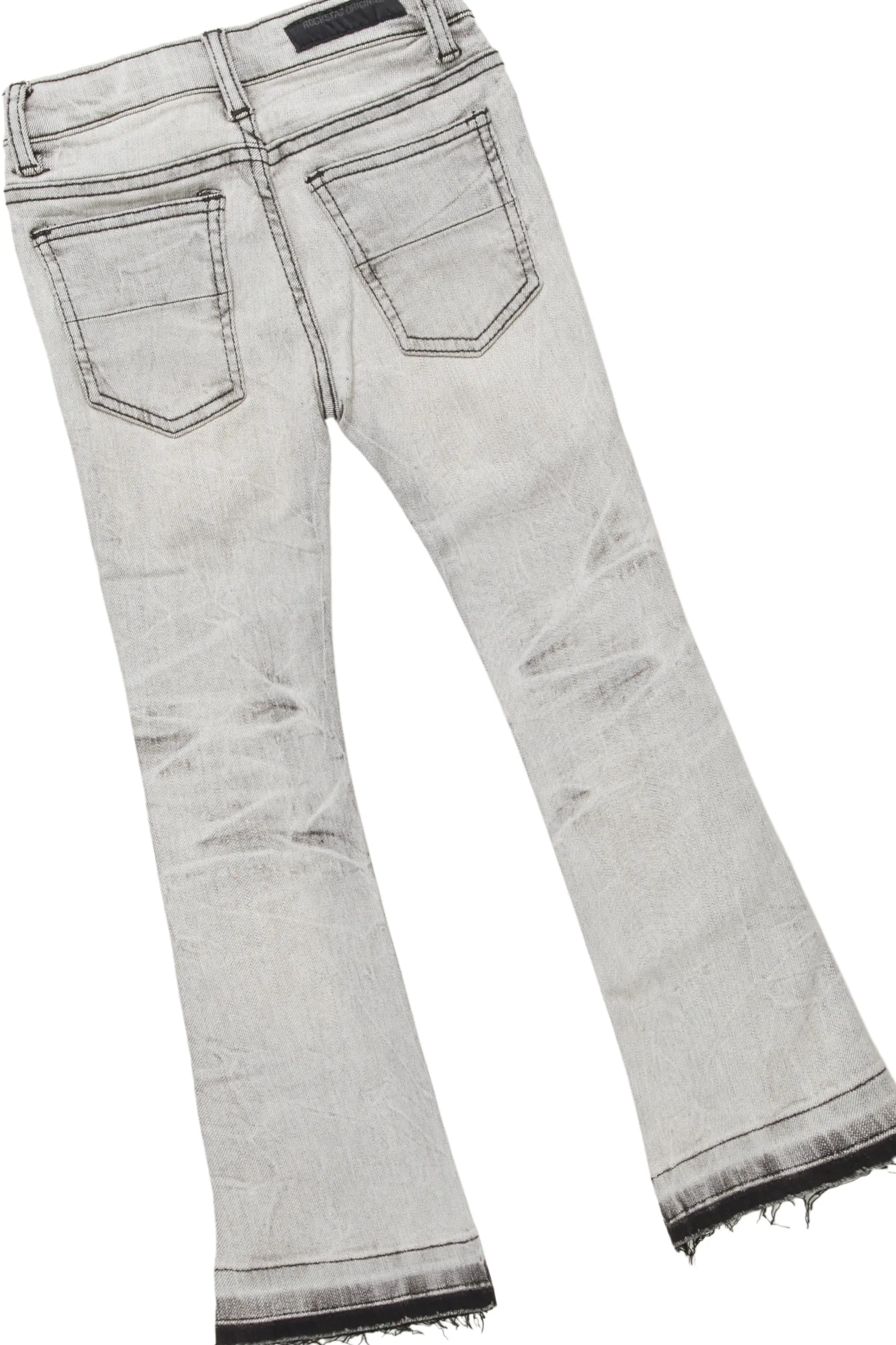 Boys Corbin Grey Hoodie/Stacked Flare Jean Set - Image 4