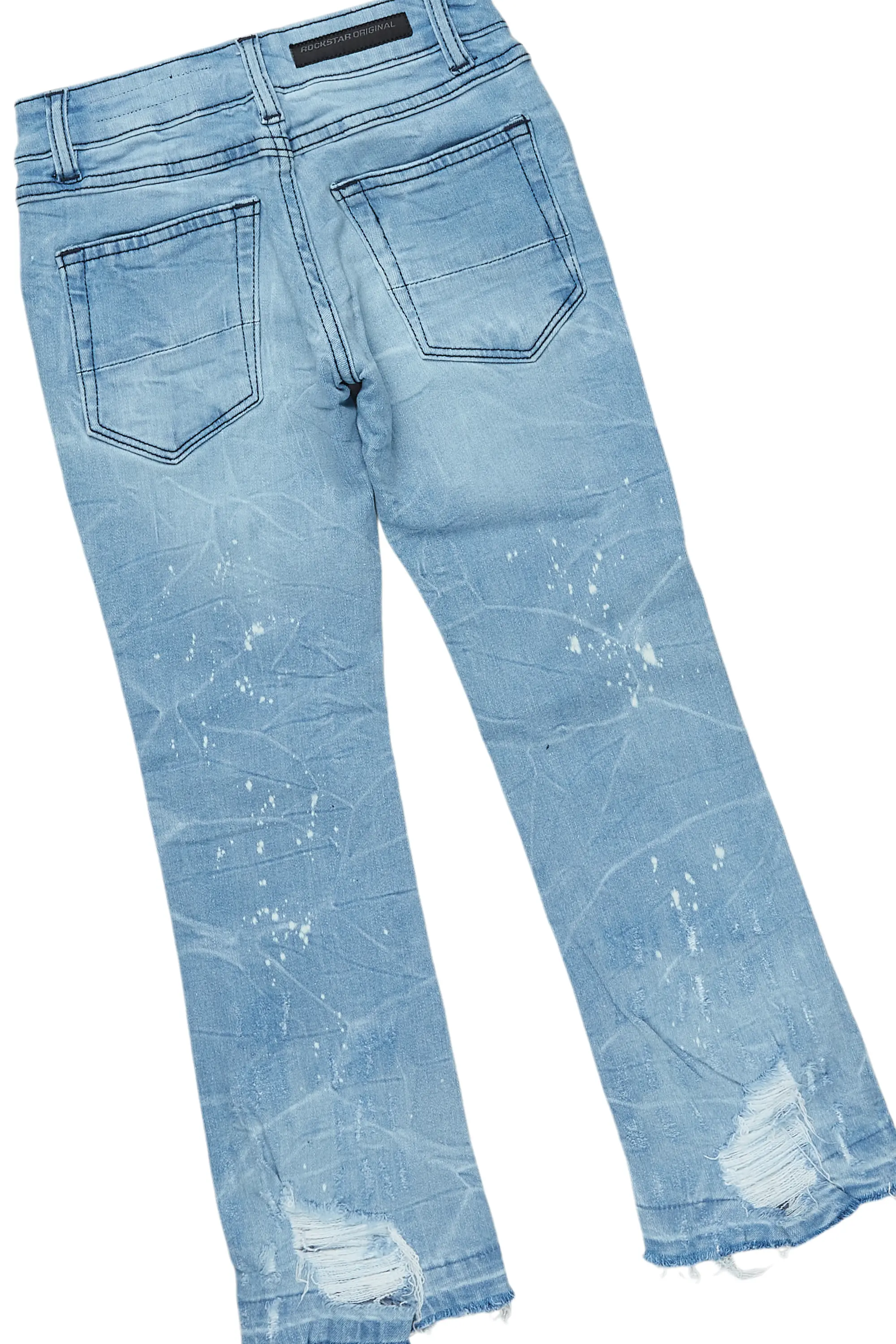Boys Bridger Royal/Blue Hoodie/Stacked Flare Jean Set - Image 4