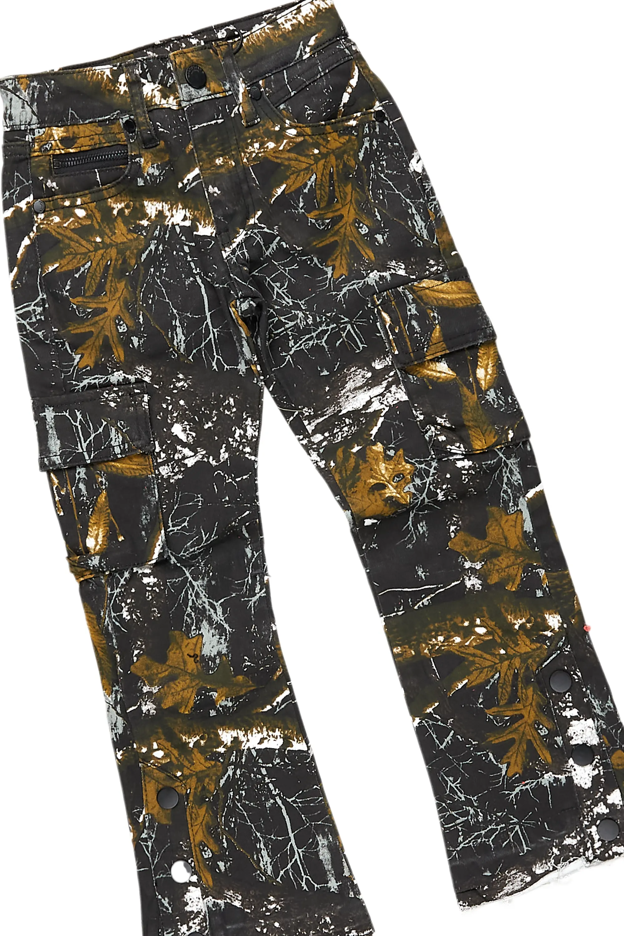 Boys Fields Black Hoodie/Stacked Flare Jean Set - Image 3