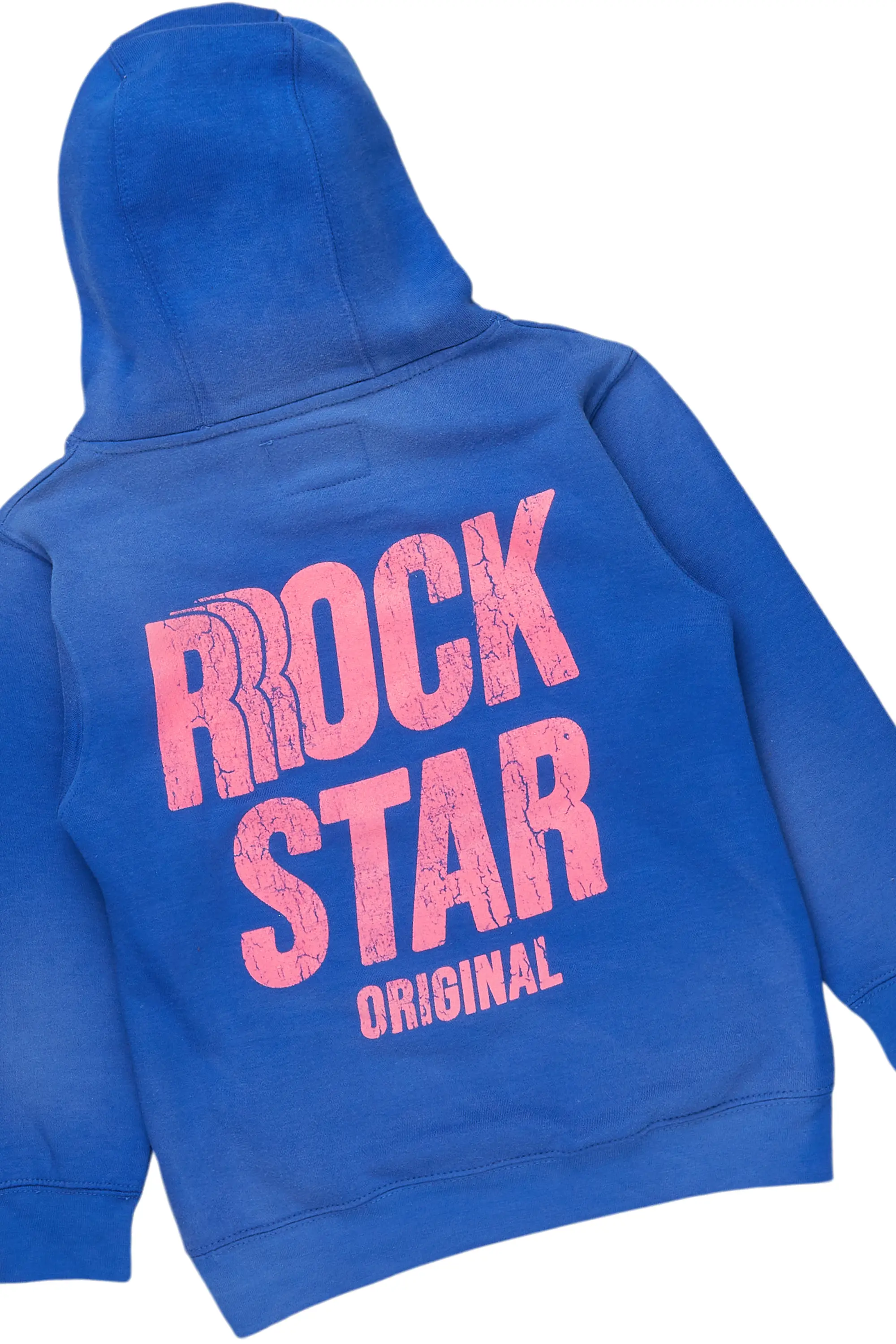 Boys Aiden Royal Blue Hoodie/Stacked Flare Jean Set - Image 3