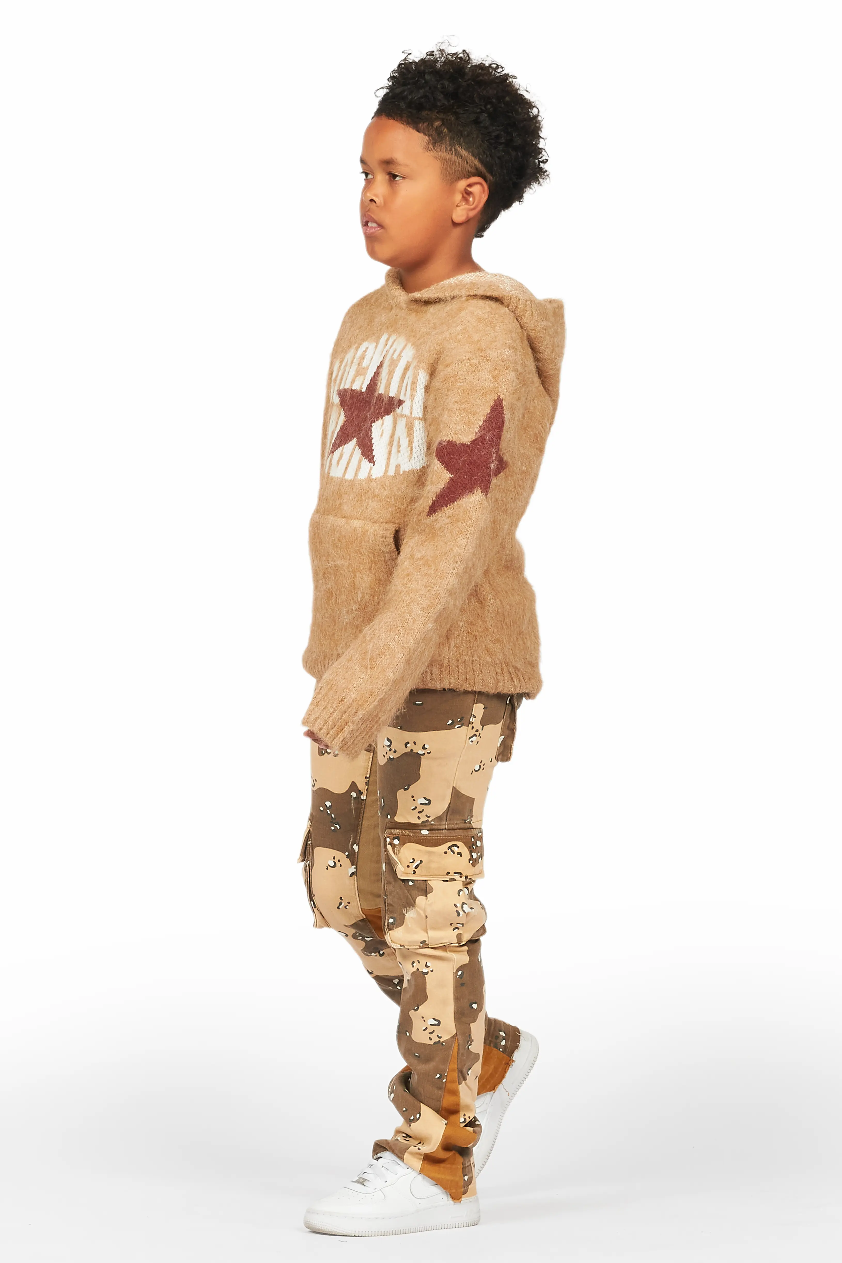 Boys States Brown Mohair/Stacked Flare Jean Set - Image 5