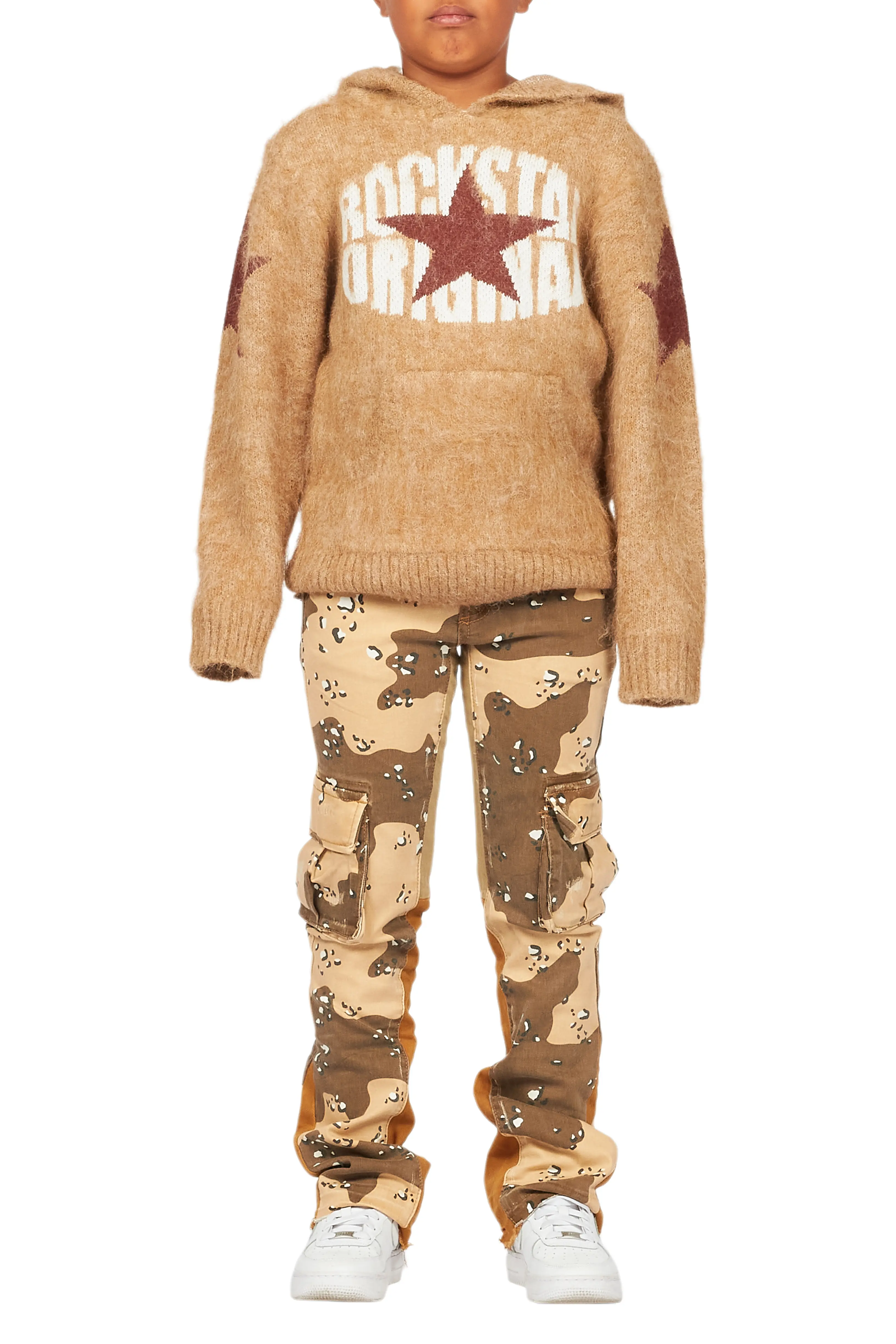 Boys States Brown Mohair/Stacked Flare Jean Set - Image 8