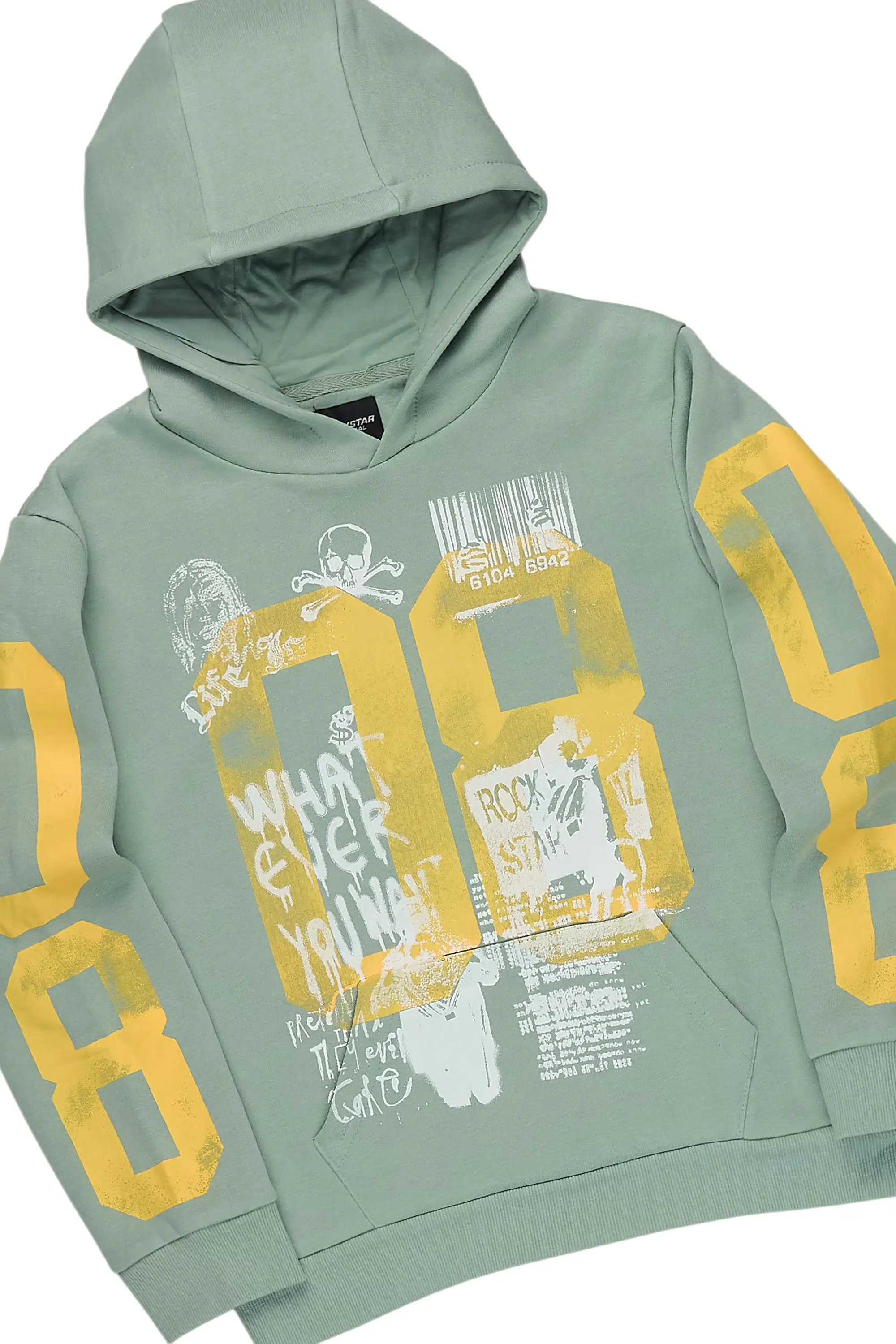 Boys Beau Sage Hoodie/Stacked Jean Set - Image 2