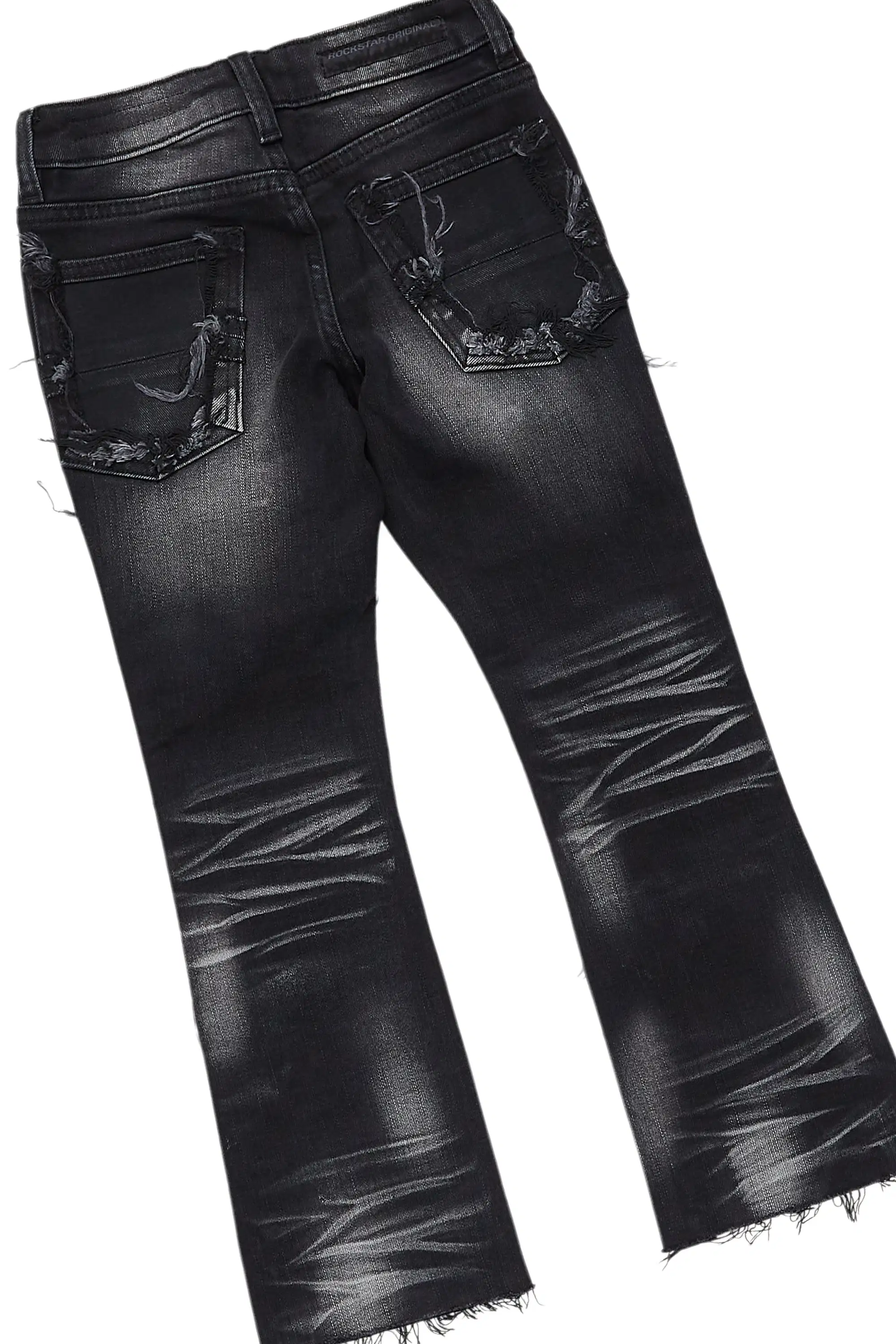 Boys Parsons Black Hoodie/Stacked Jean Set - Image 4