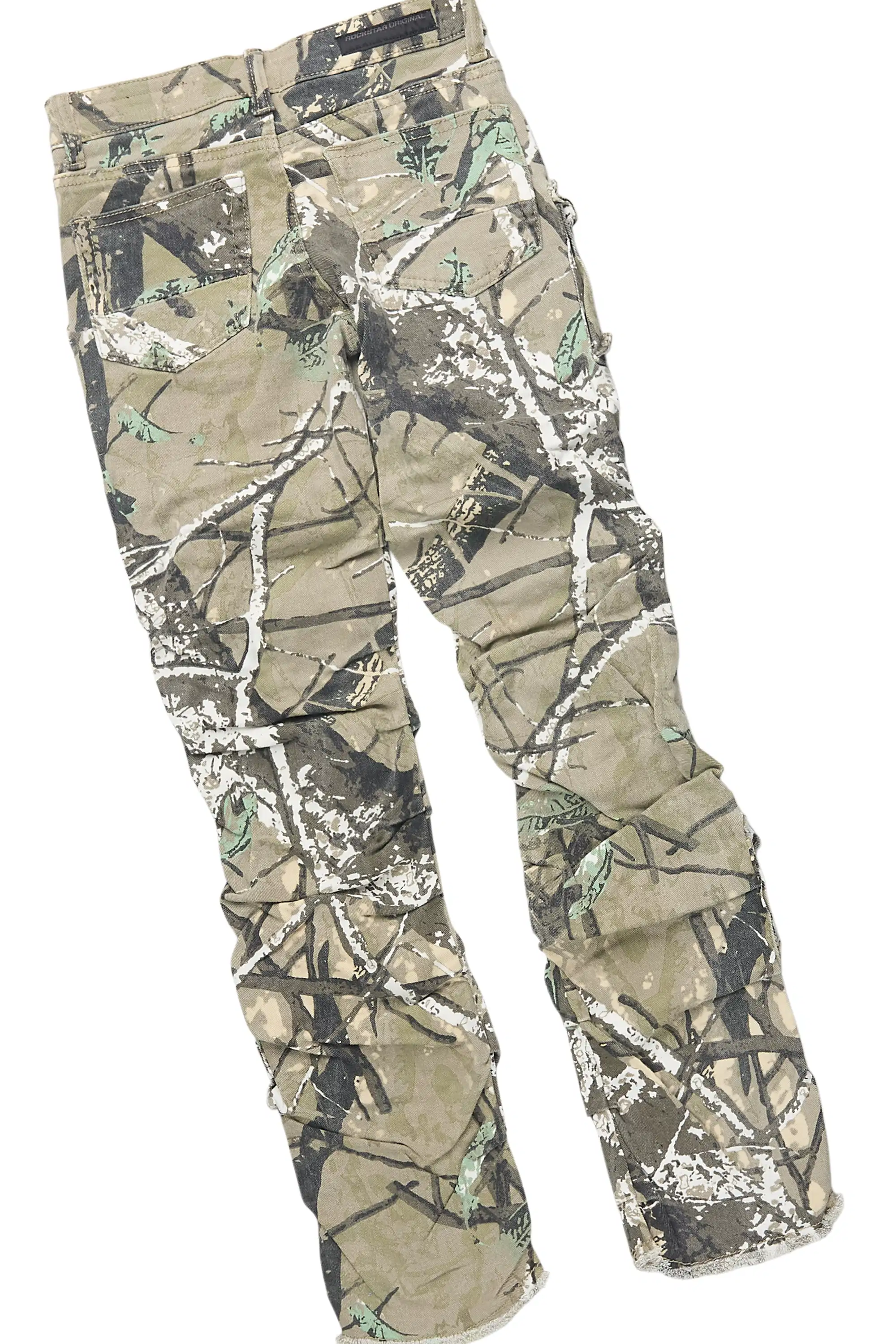 Boys Koen Beige Hoodie & Gentry Camo Tree Stacked Jean Set - Image 4