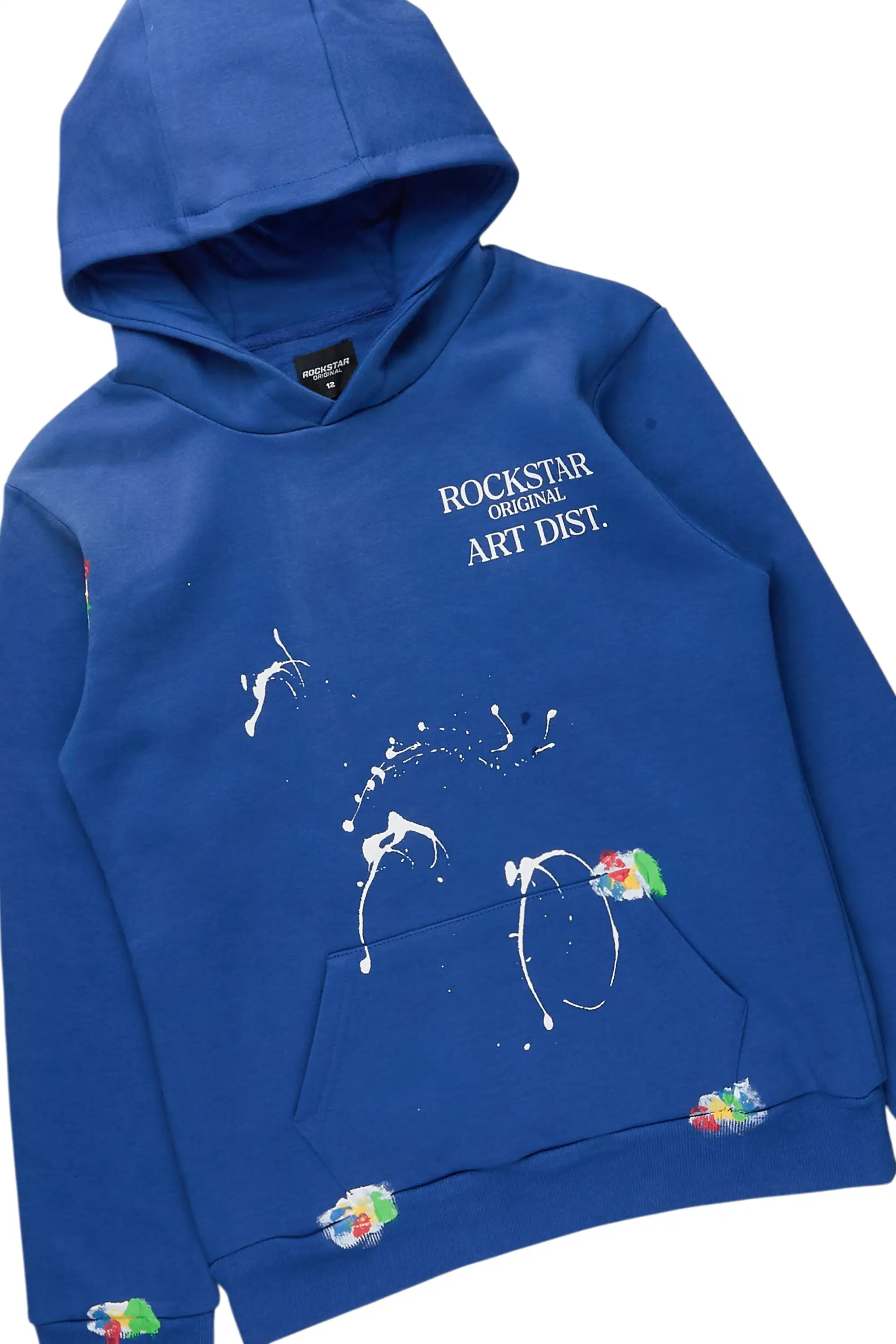 Boys Palmer Royal Blue Hoodie & Espen Black Stacked Jean Set - Image 2