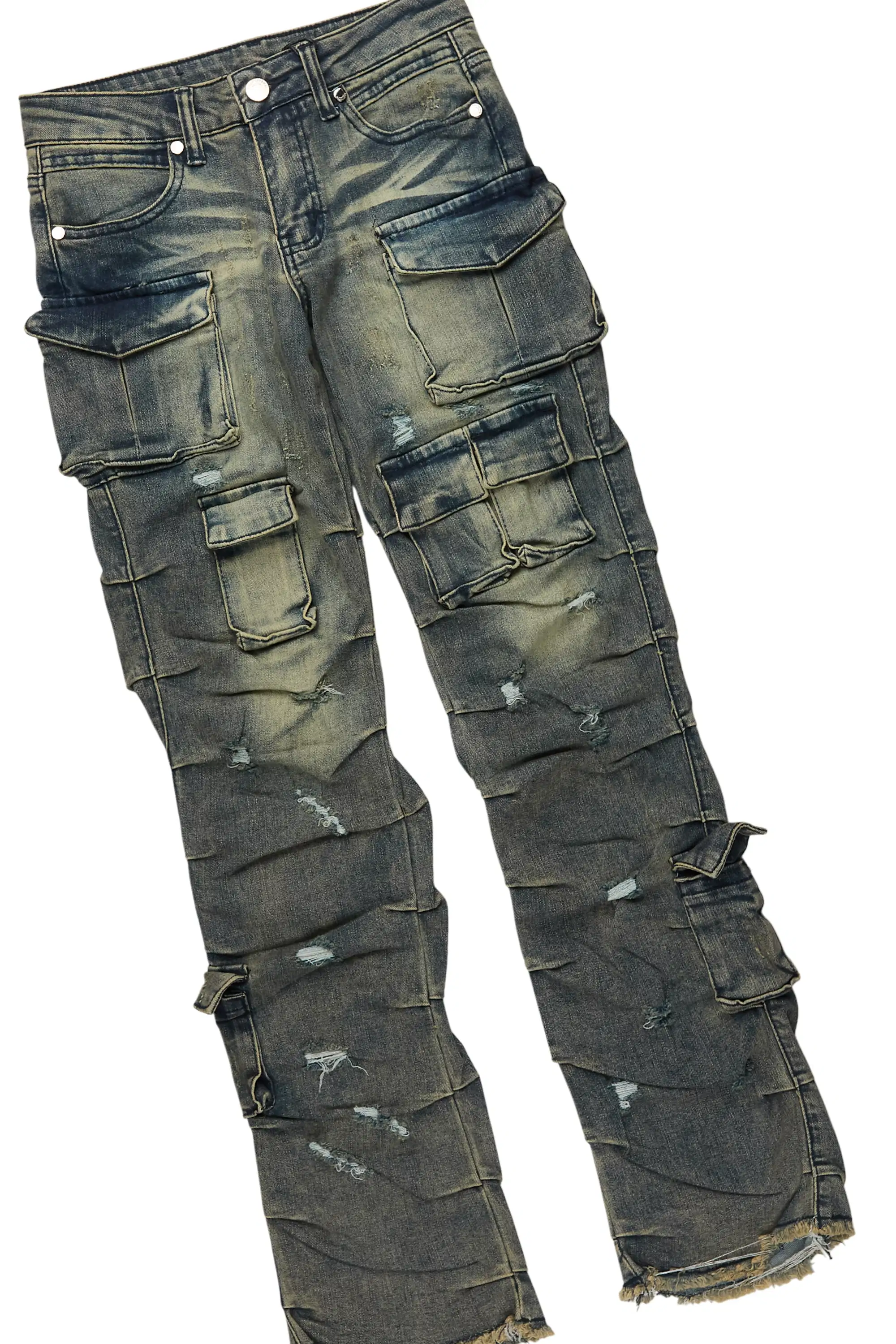 Boys All Eyes Navy & Gentry Tint Blue Stacked Jean Set - Image 3