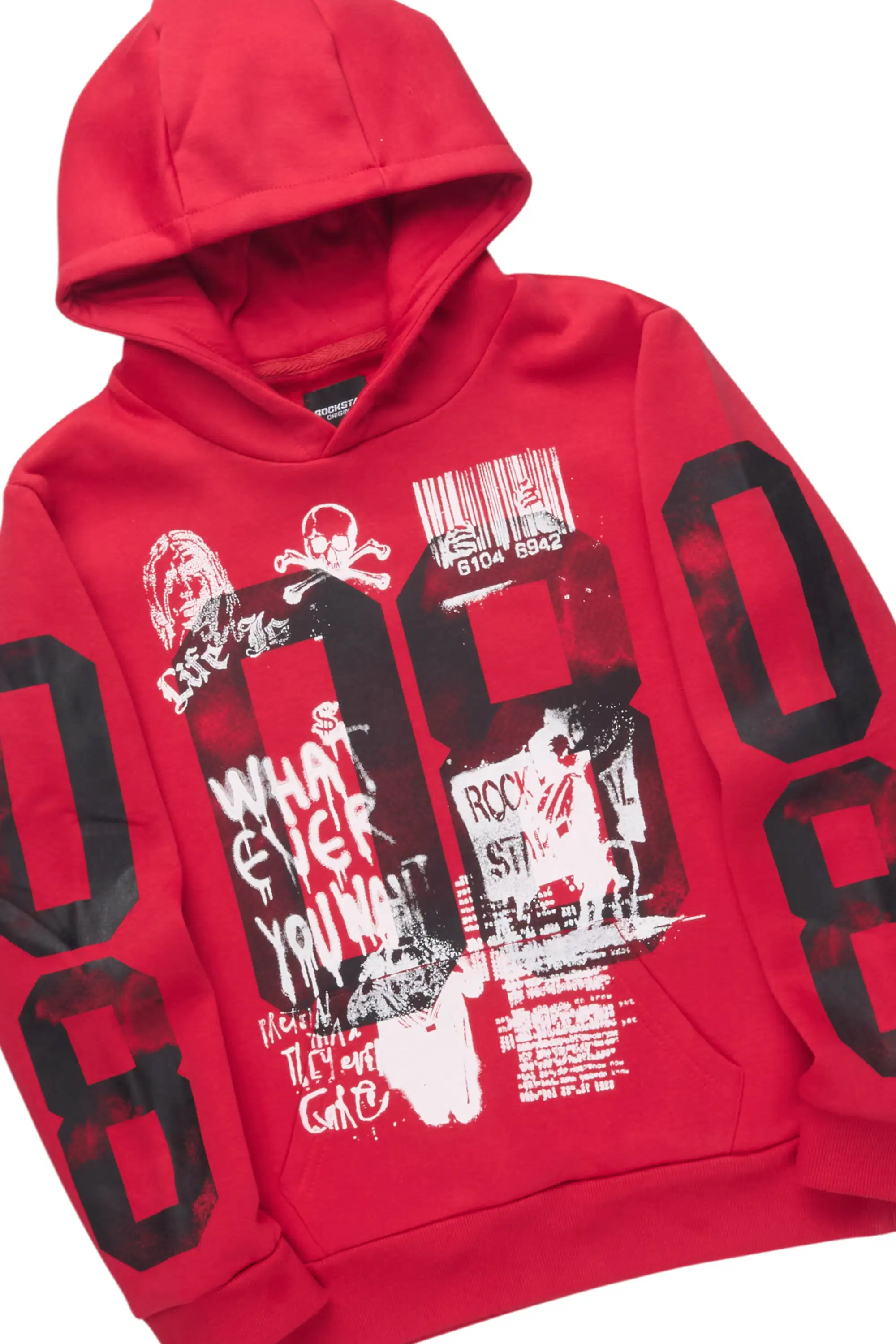 Boys Beau Red Hoodie & Ayami Multi Stacked Jean Set - Image 2