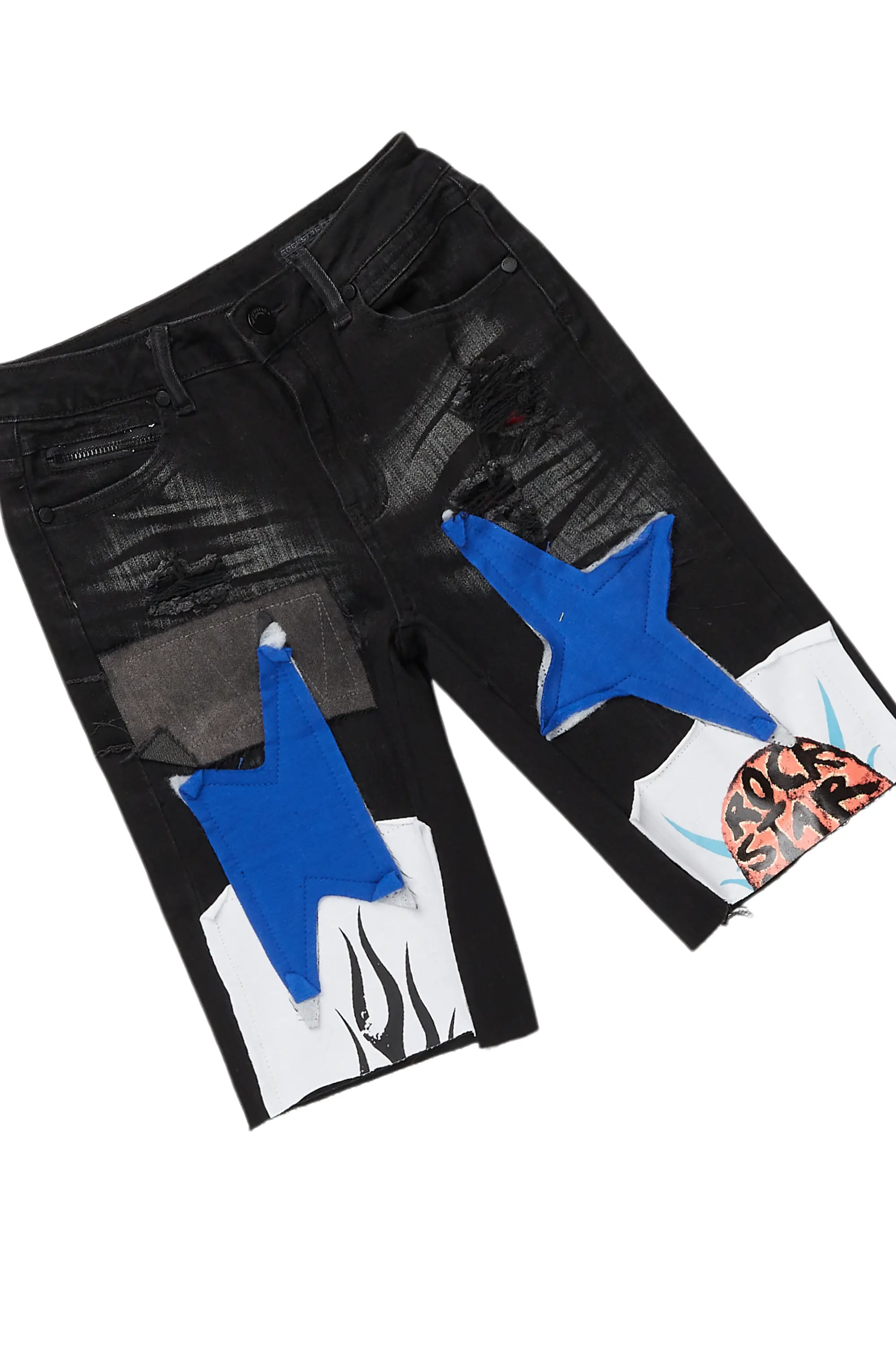 Boys Beno Black T-Shirt/Denim Short Set - Image 3
