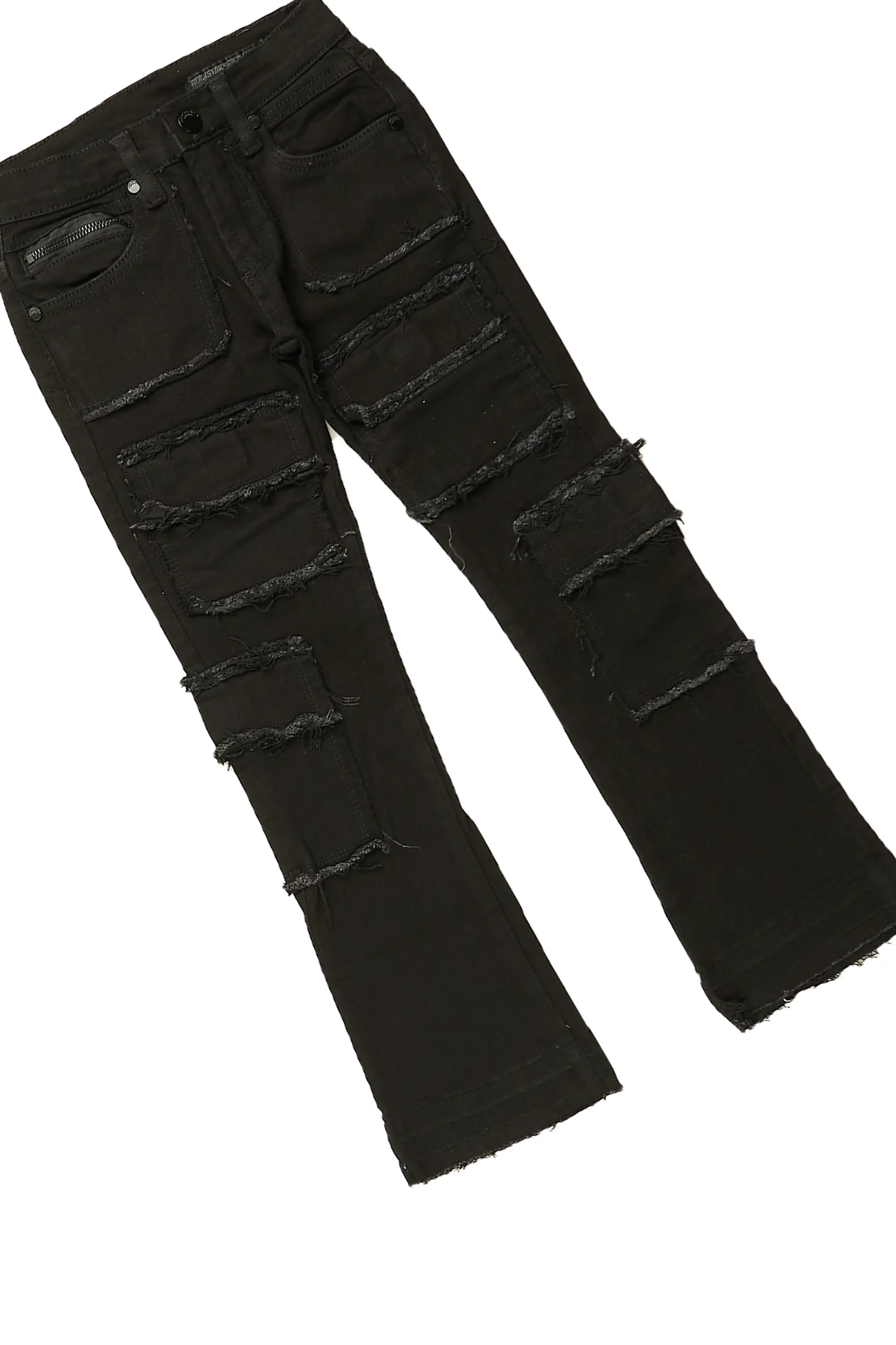Boys Spencer Black T-Shirt/Stacked Flare Jean Set - Image 2