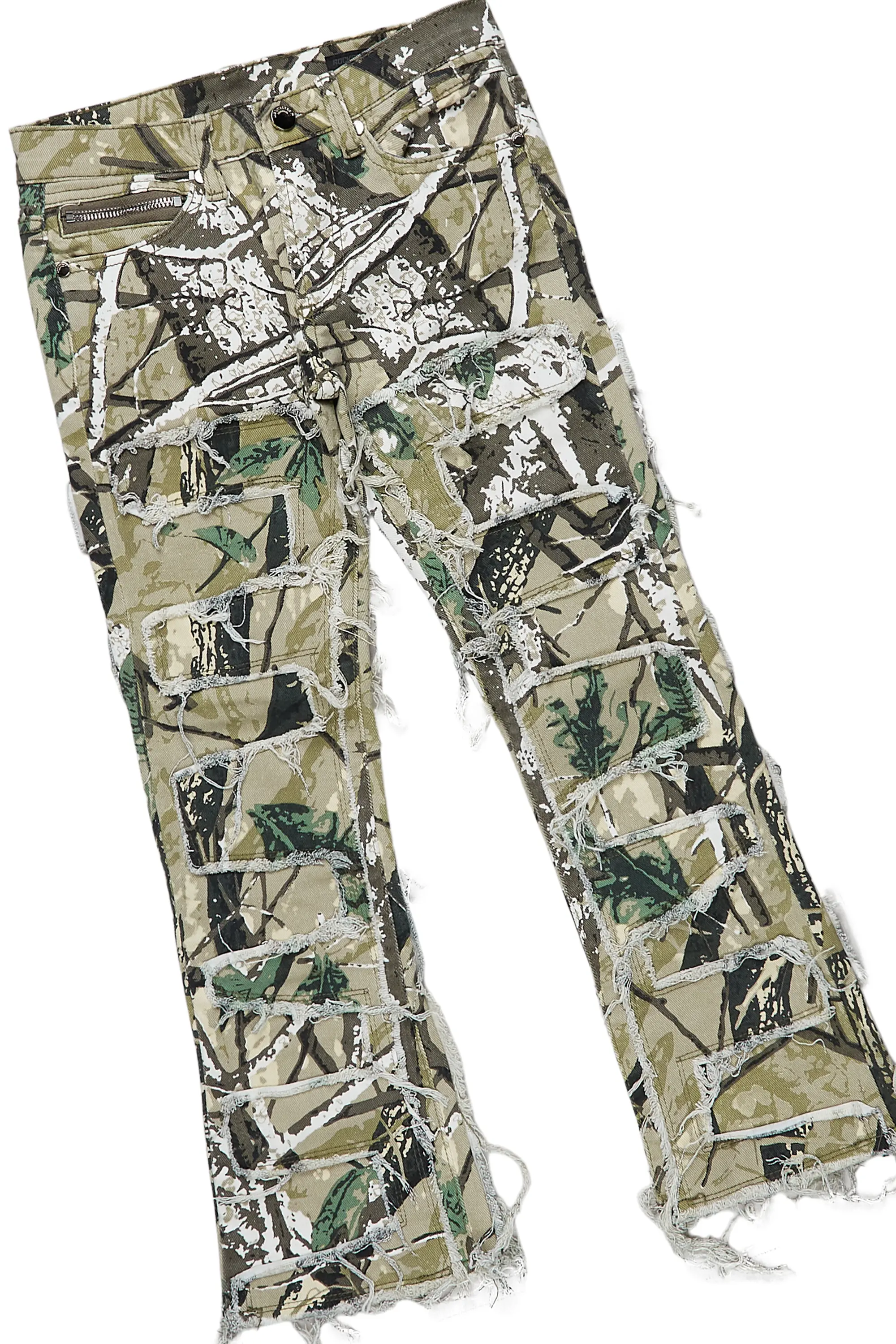 Boys Laran Black/Camo T-Shirt/Stacked Flare Jean - Image 8