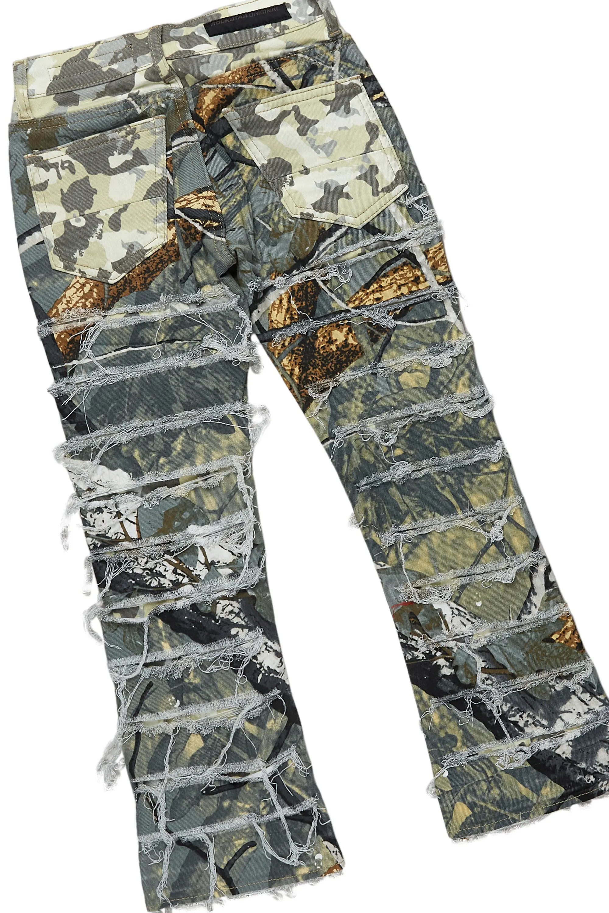 Boys Mateo Tree Camo T-Shirt/Stacked Flare Jean Set - Image 4