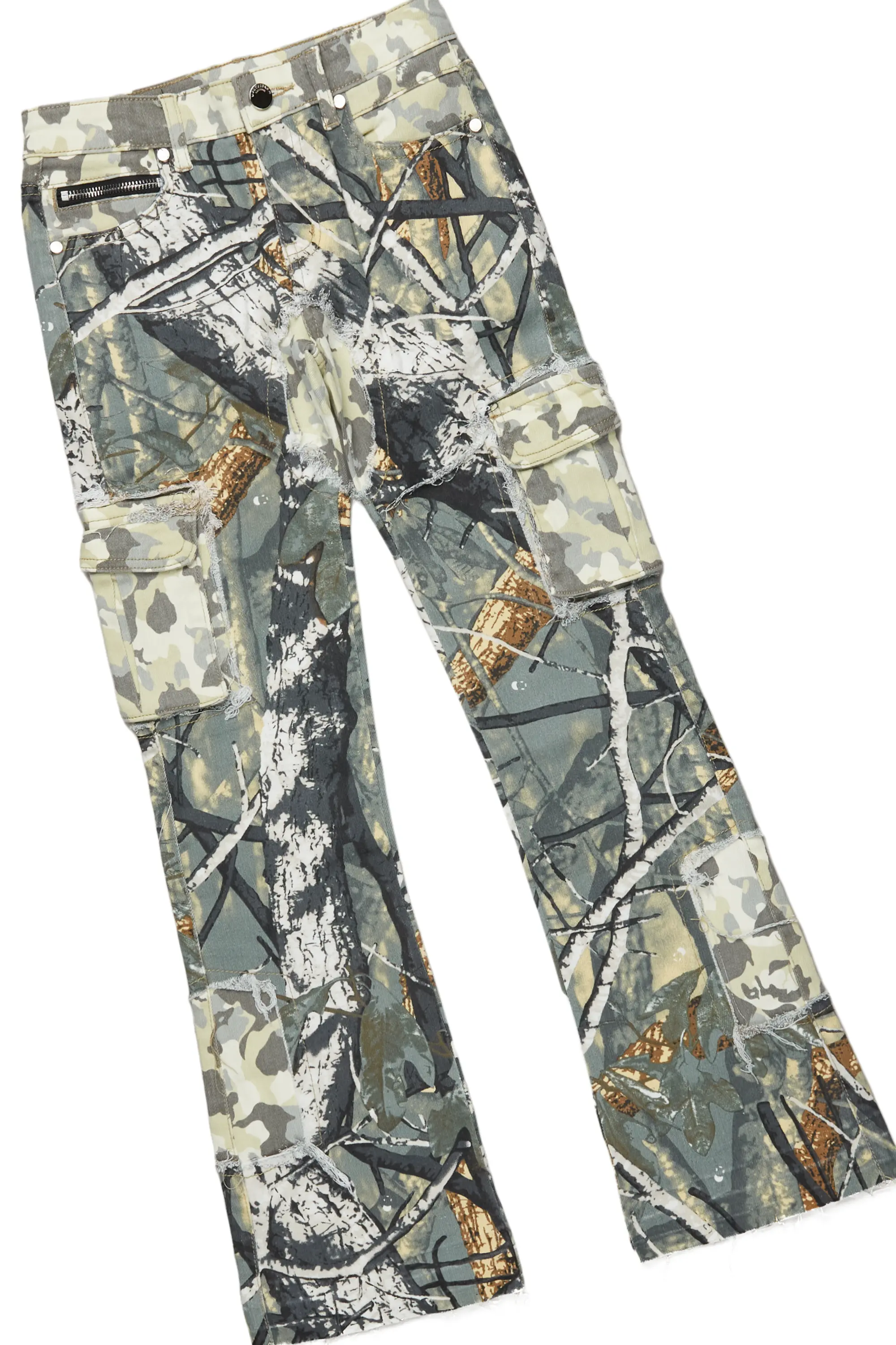 Boys Cassian Tree Camo T-Shirt/Stacked Flare Jean Set - Image 3