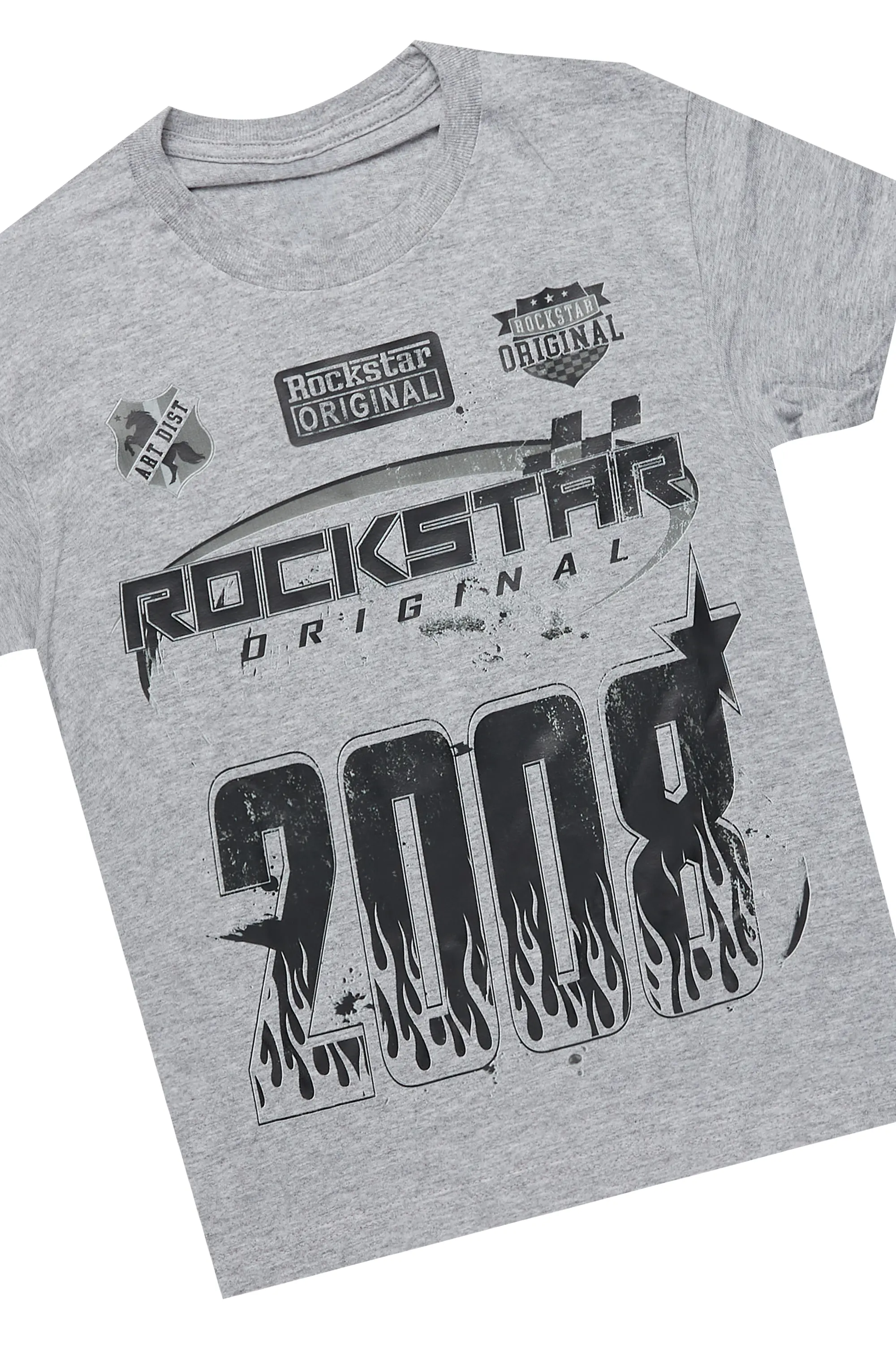 Boys Amos Grey T-Shirt/Stacked Flare Jean Set - Image 2