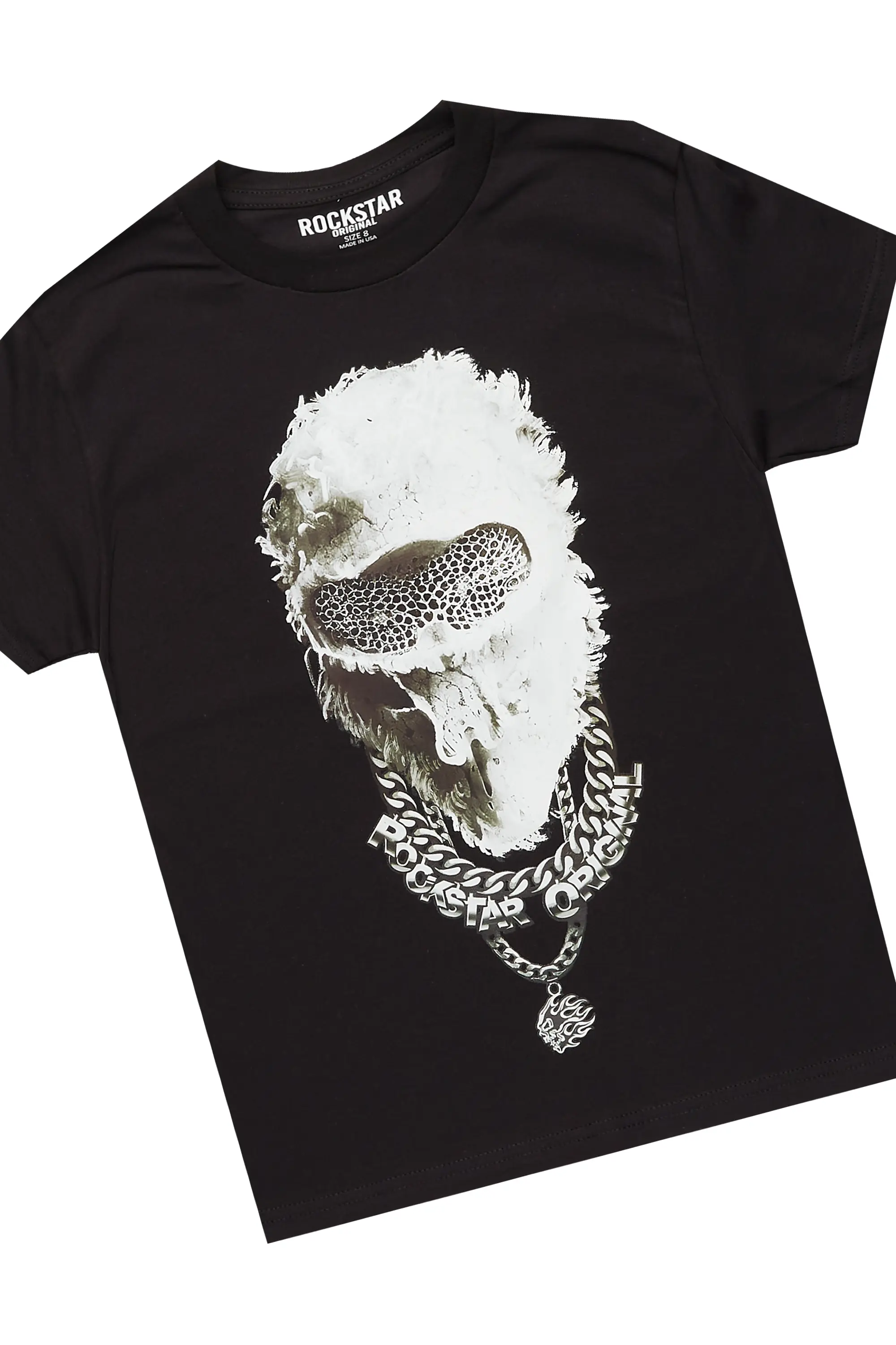Boys Ponce Black T-Shirt/Stacked Flare Jean Set - Image 2