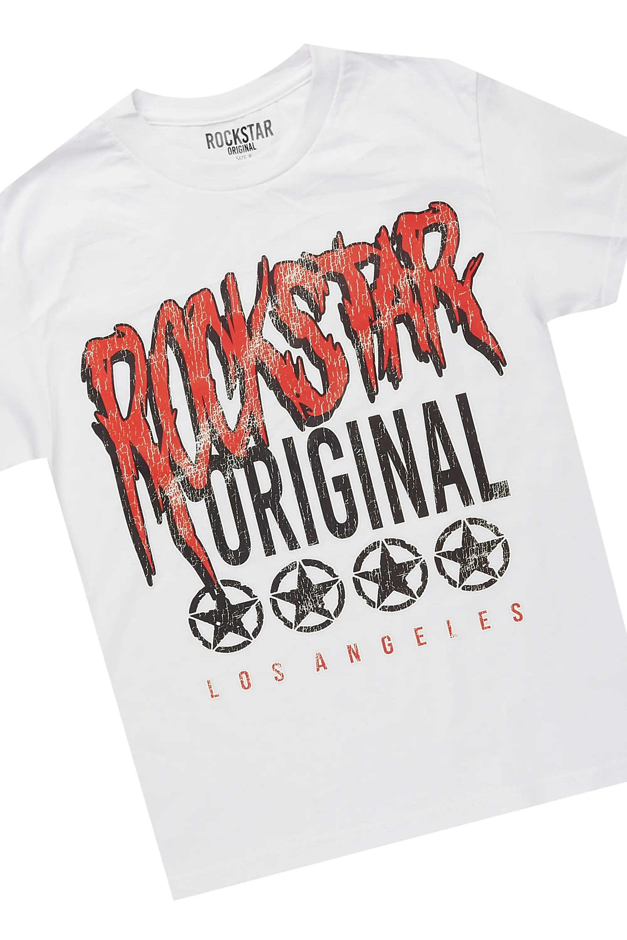 Boys Wizzurd White/Red T-Shirt/Stacked Flare Jean Set - Image 2
