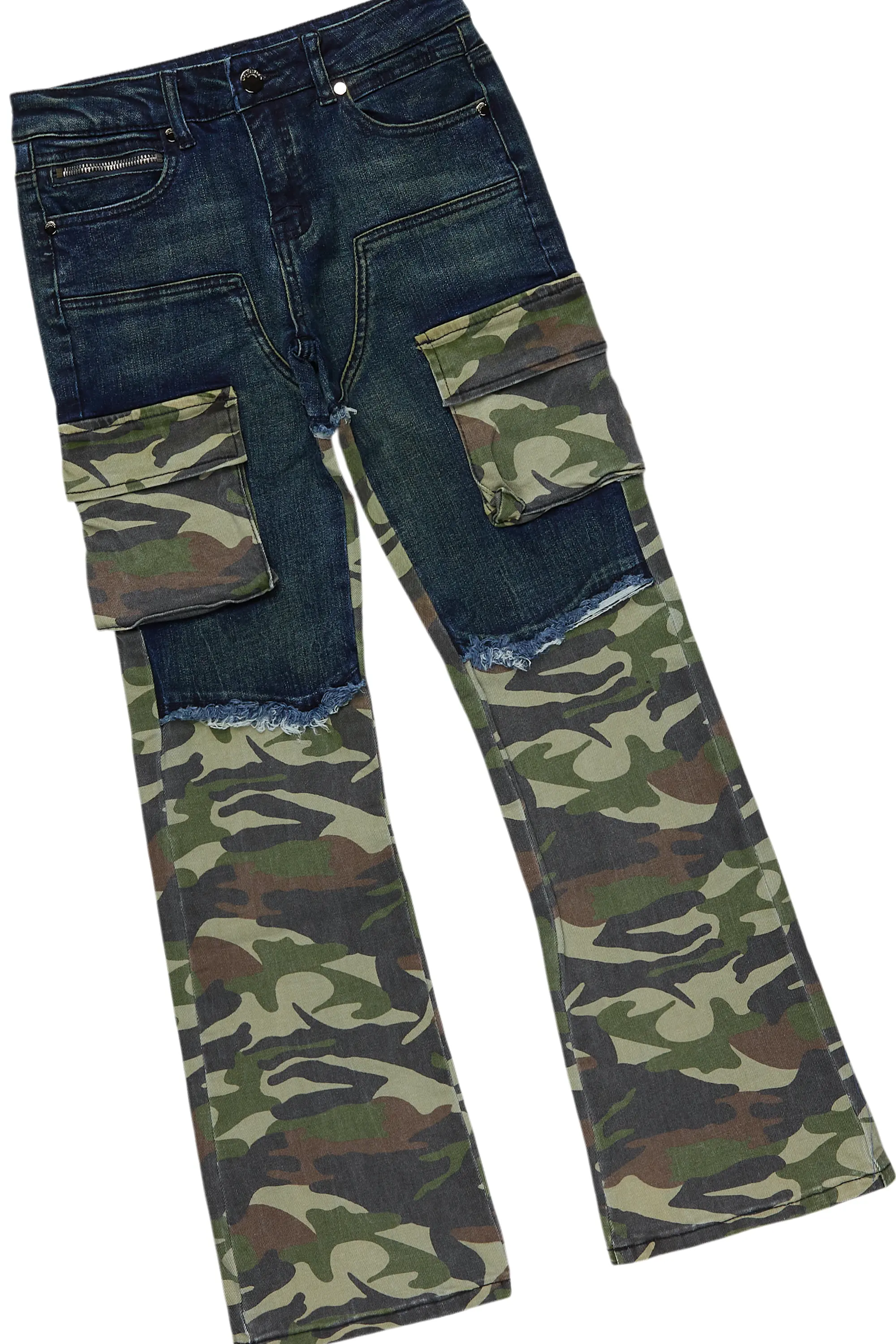 Boys Koen White T-Shirt/Stacked Flare Jean Set - Image 3