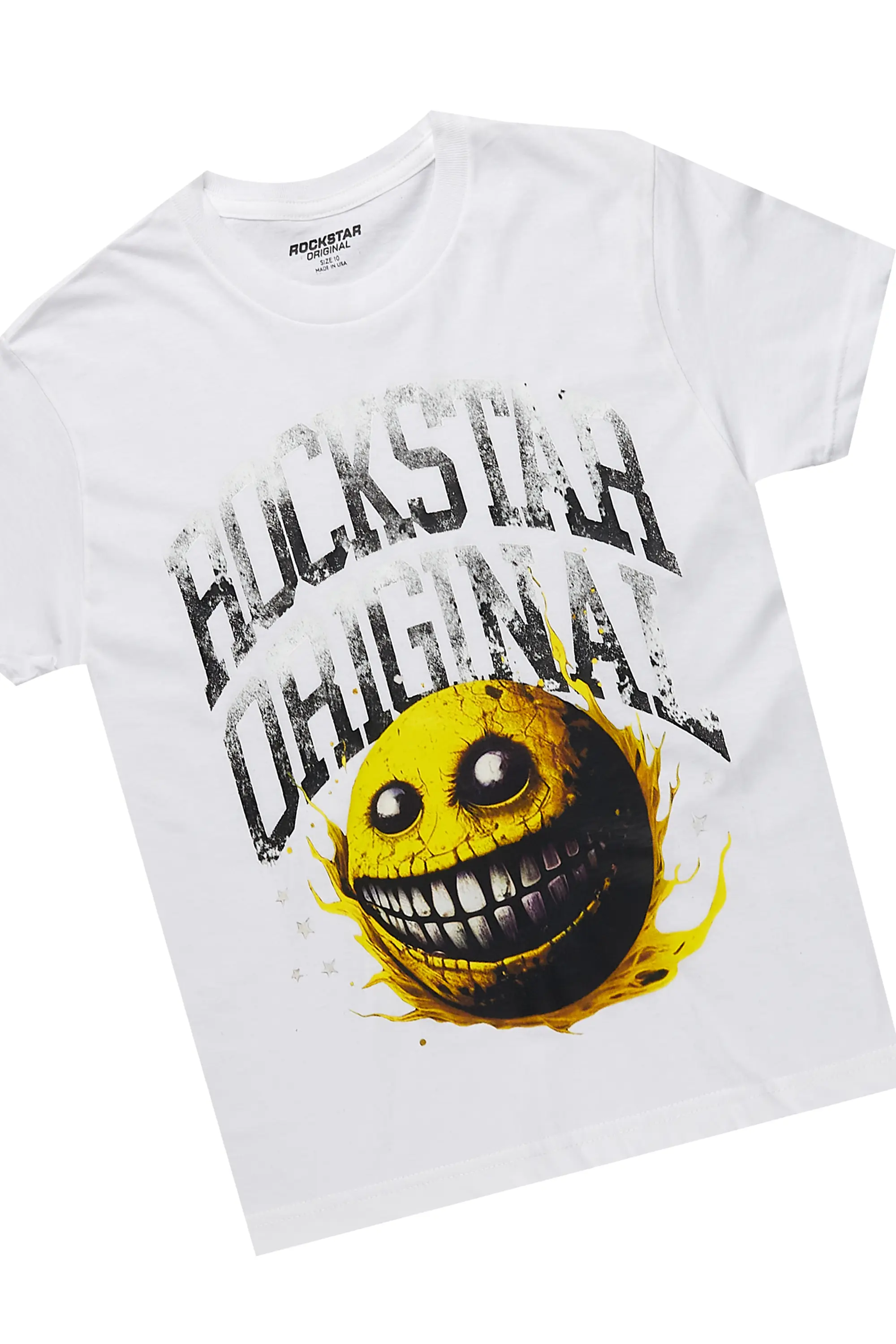 Boys Chuffed  White T-Shirt/Stacked Flare Jean Set - Image 2