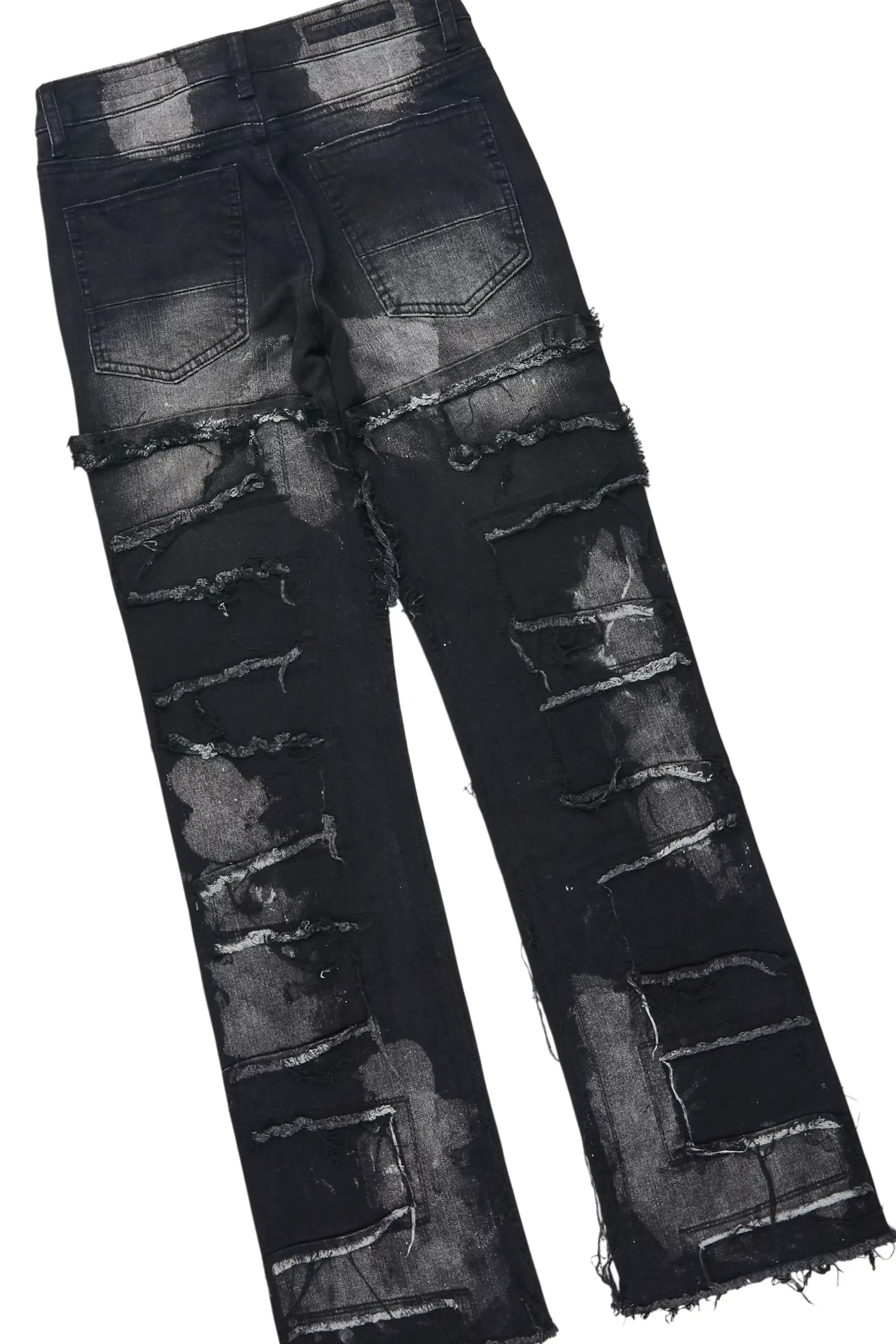 Boys Fields Black Double Layer L/S & Laban Black Bleach Stacked Jean Set - Image 4
