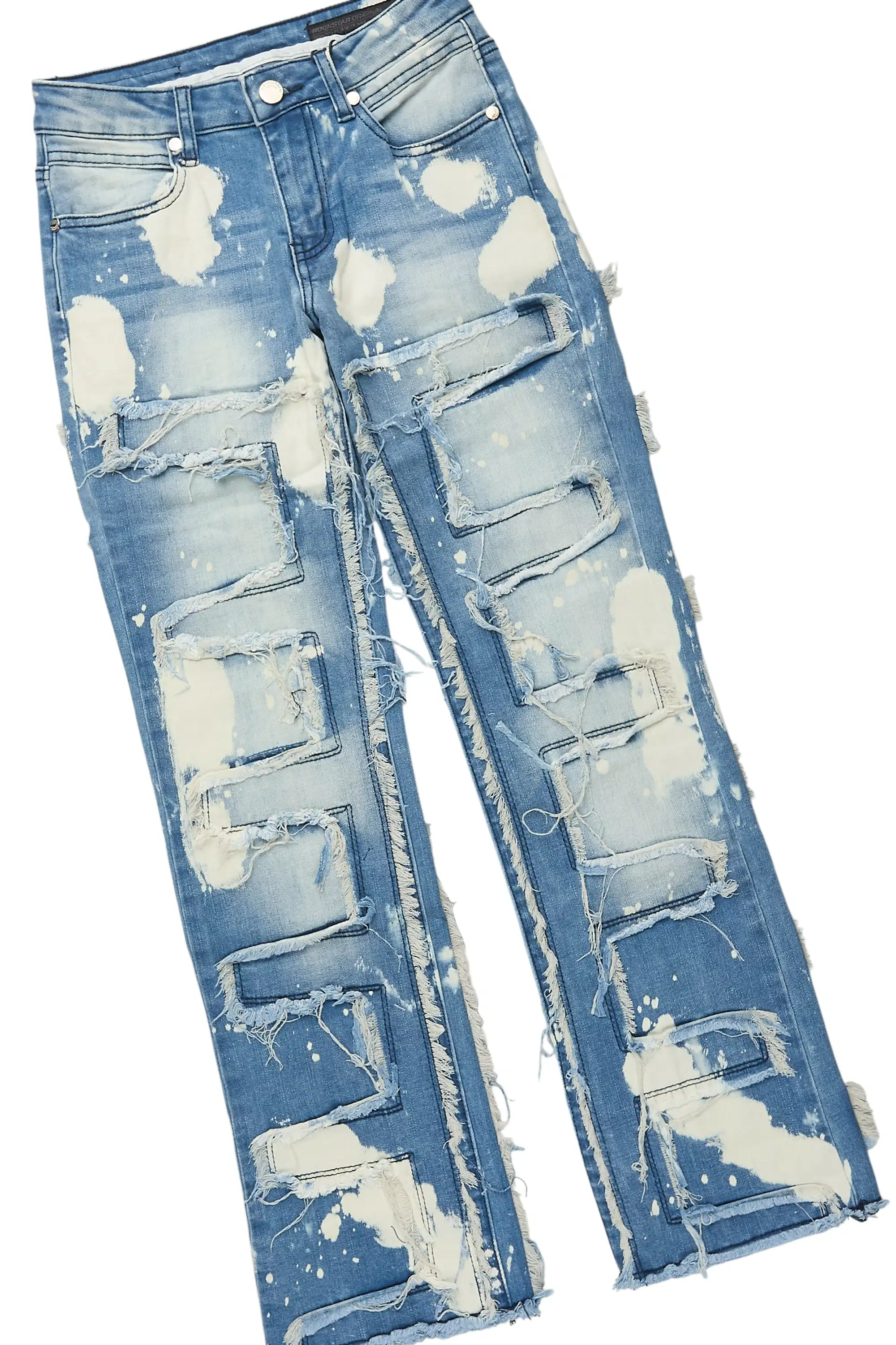 Boys Fields Black Double Layer Long Sleeve & Laban Blue Bleach Stacked Jean Set - Image 3