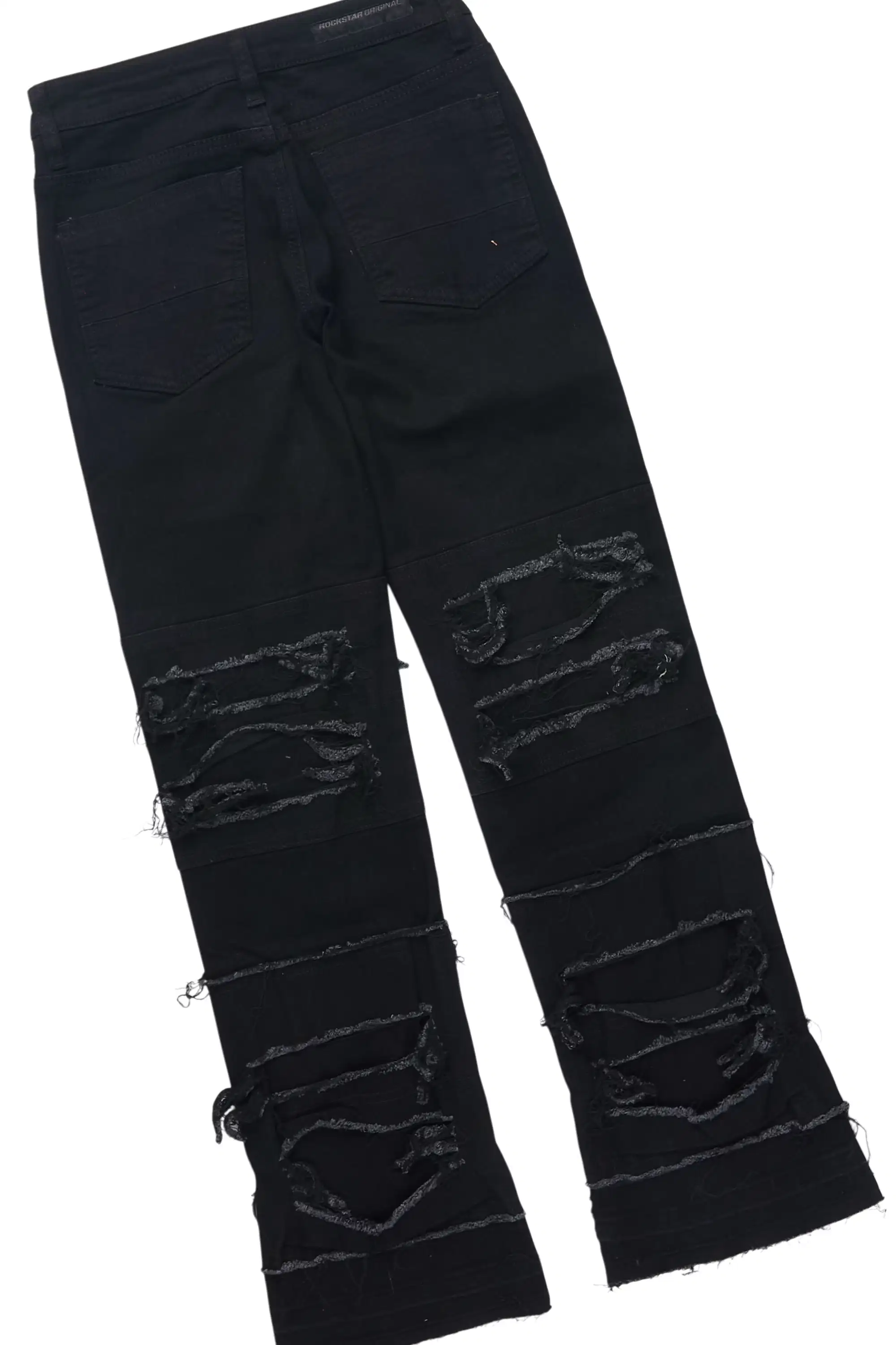Boys Ezra Black T-Shirt & Vasco Black Stacked Jean Set - Image 4