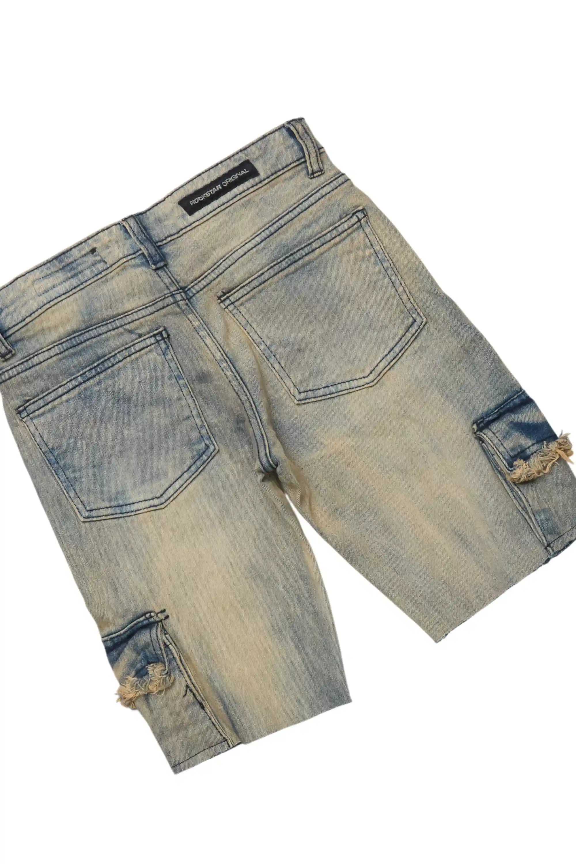 Boys Beau Grey/Vintage Light Wash T-Shirt/Denim Short Set - Image 4