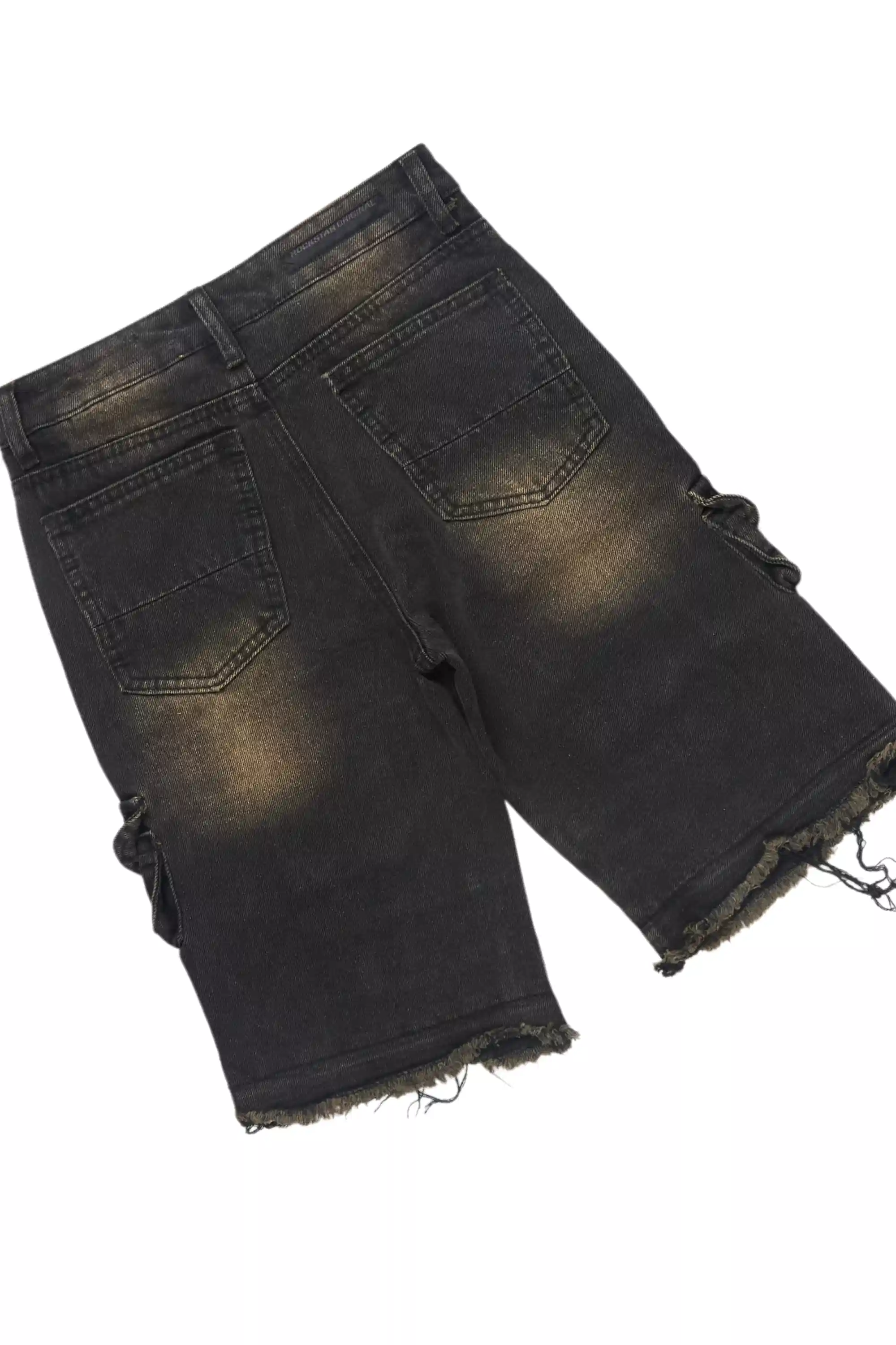 Boys Beau Black/Grey T-Shirt/Denim Short Set - Image 4