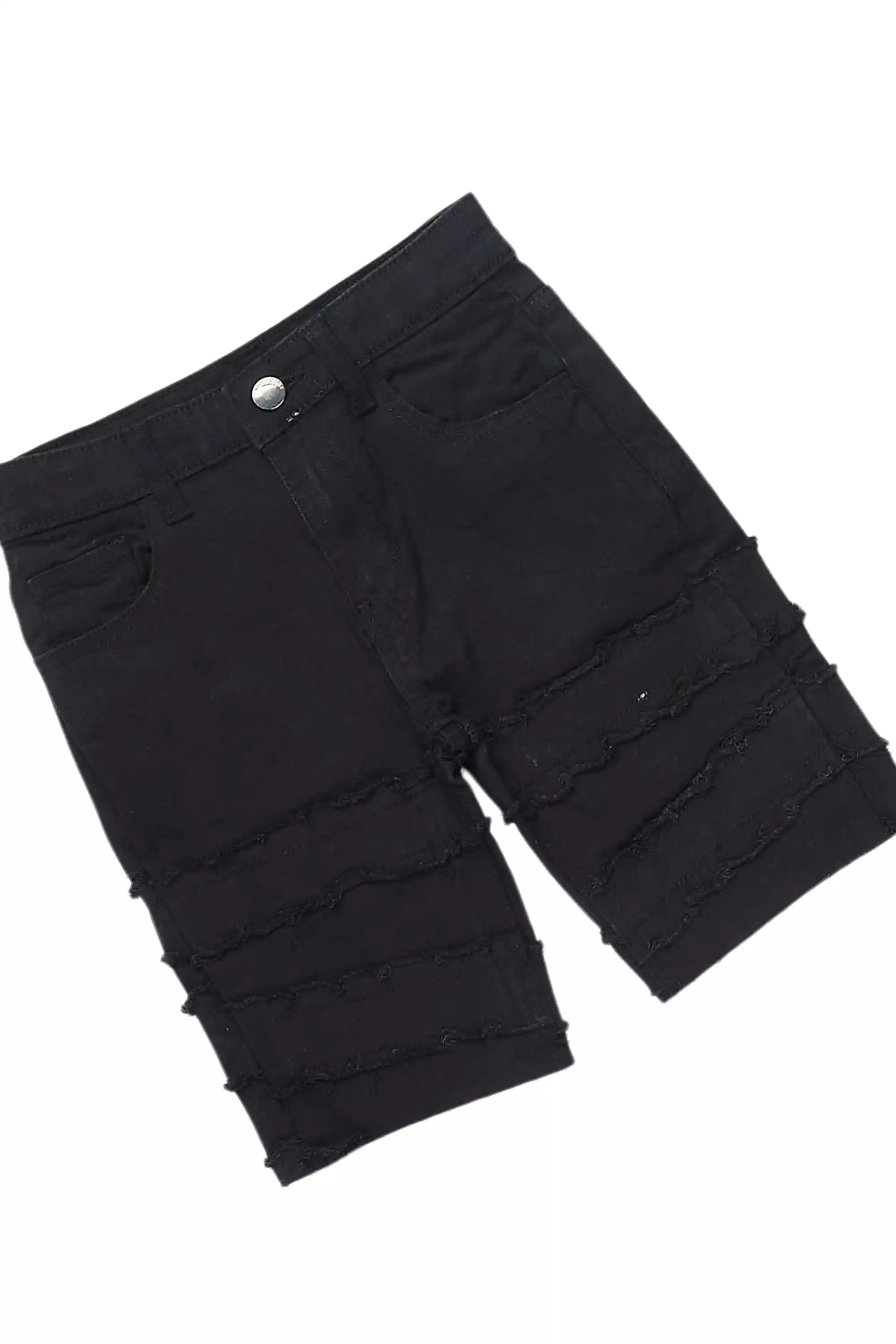 Boys Koen Black/White T-Shirt/Denim Short Set - Image 3