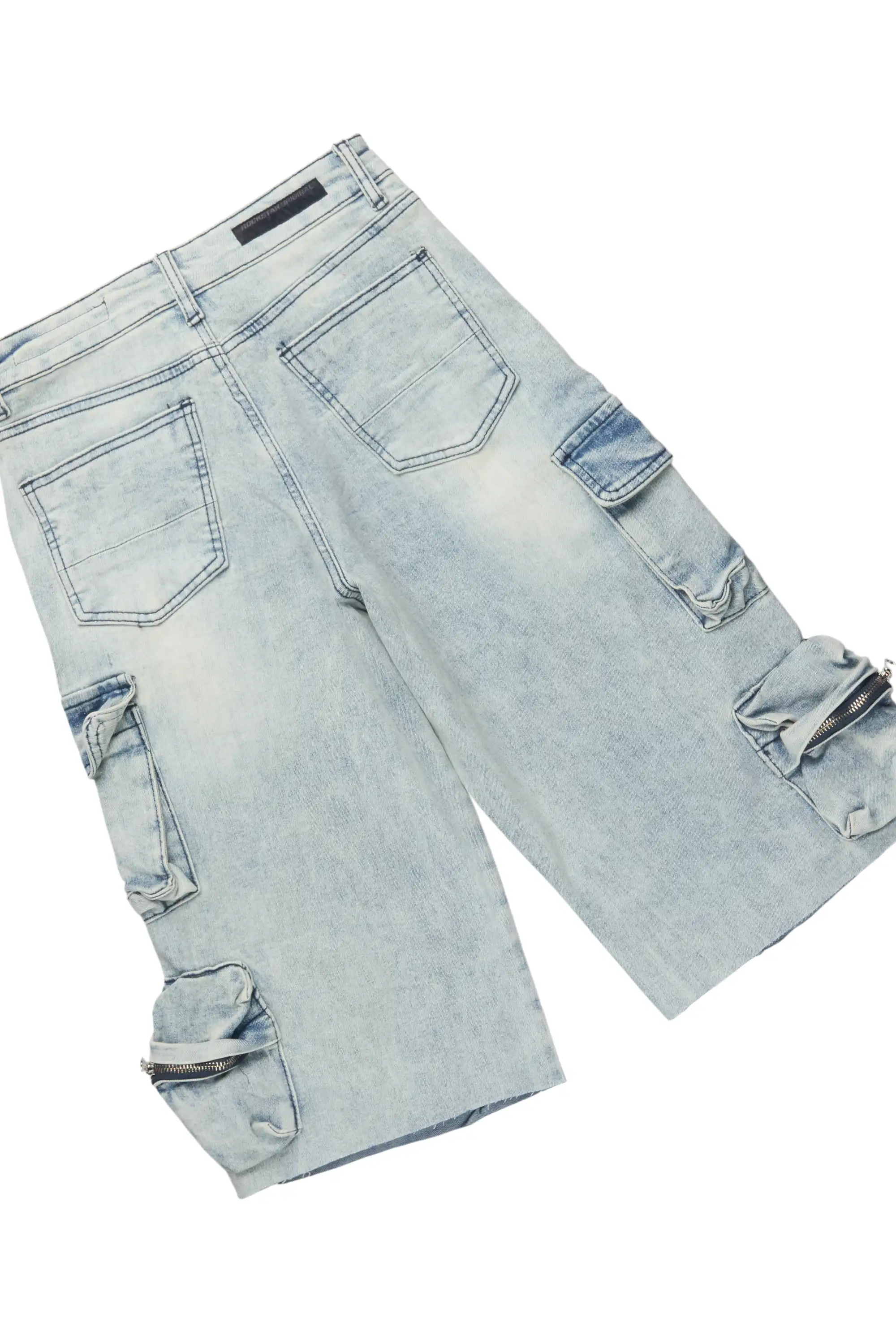 Boys Deston Royal Blue/Blue Double Layer T-Shirt/Denim Short Set - Image 9