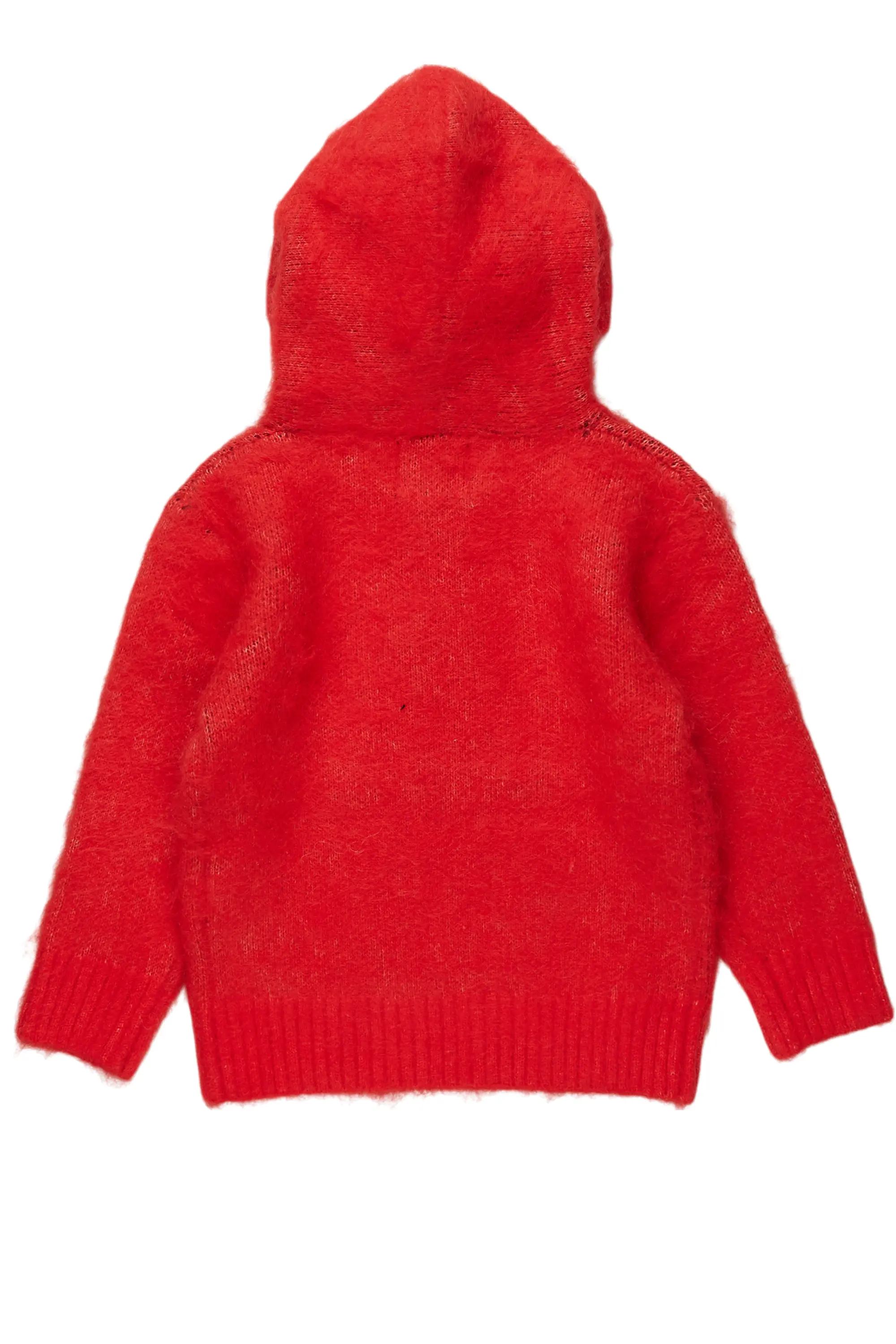 Boys Andros Red Graphic Knit Hoodie - Image 4