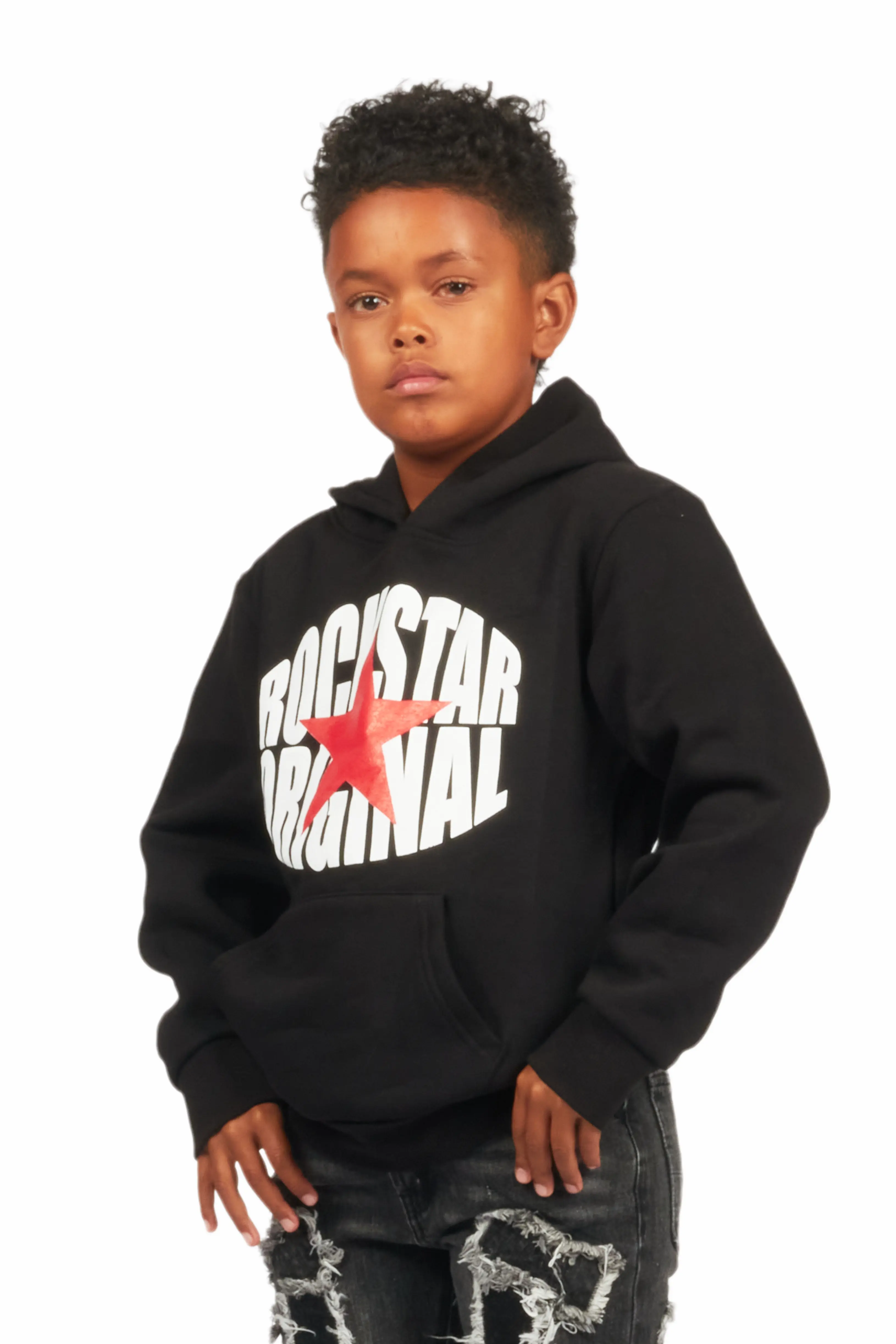 Boys Ezra Black Graphic Hoodie - Image 5