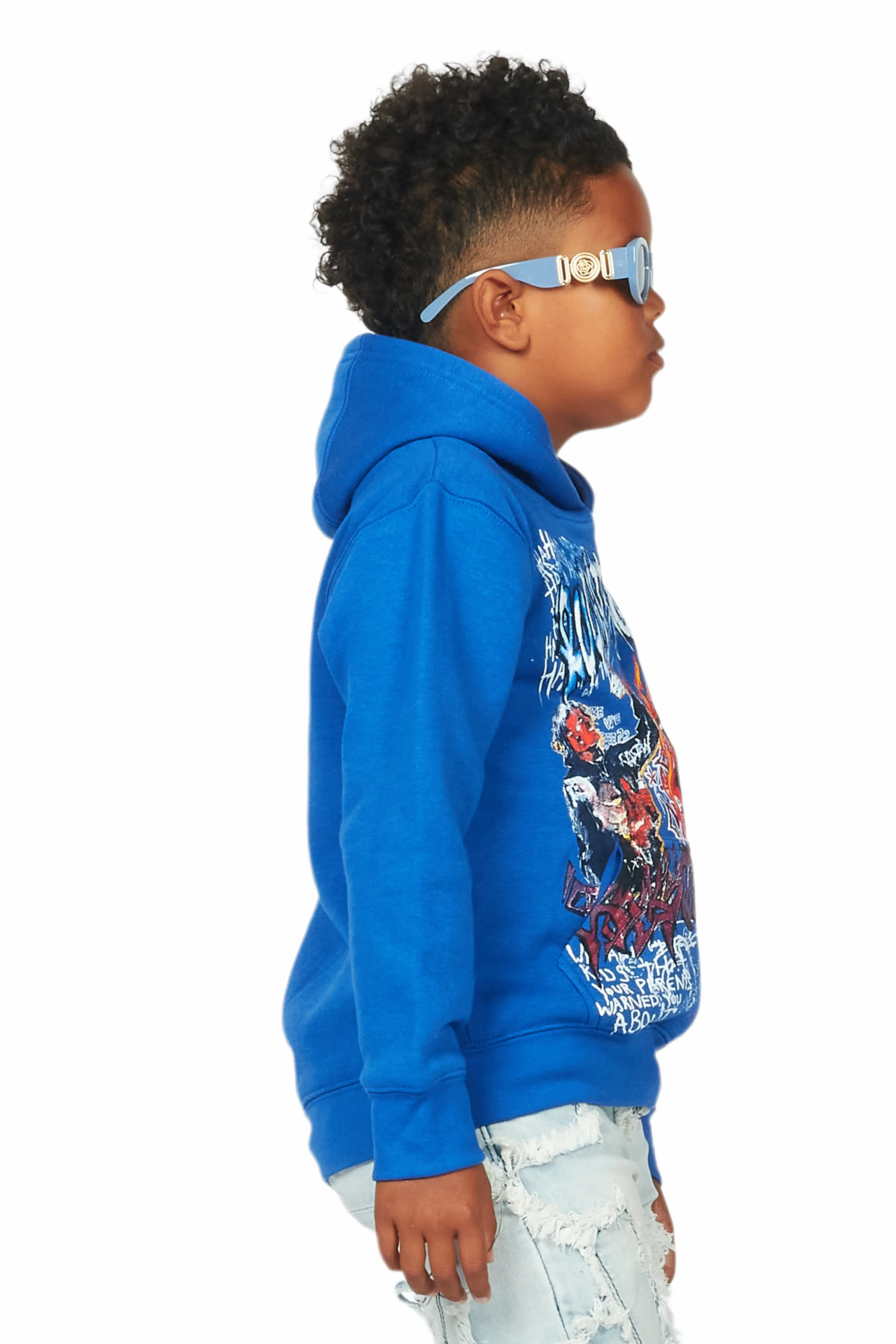 Boys Yooz Royal Graphic Hoodie - Image 3