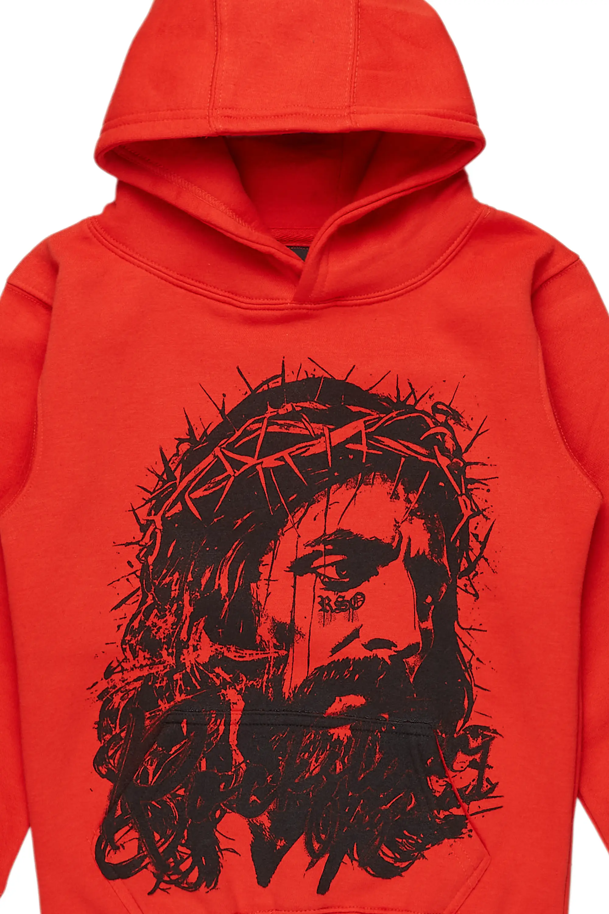 Boys Bedros Red Graphic Hoodie - Image 2