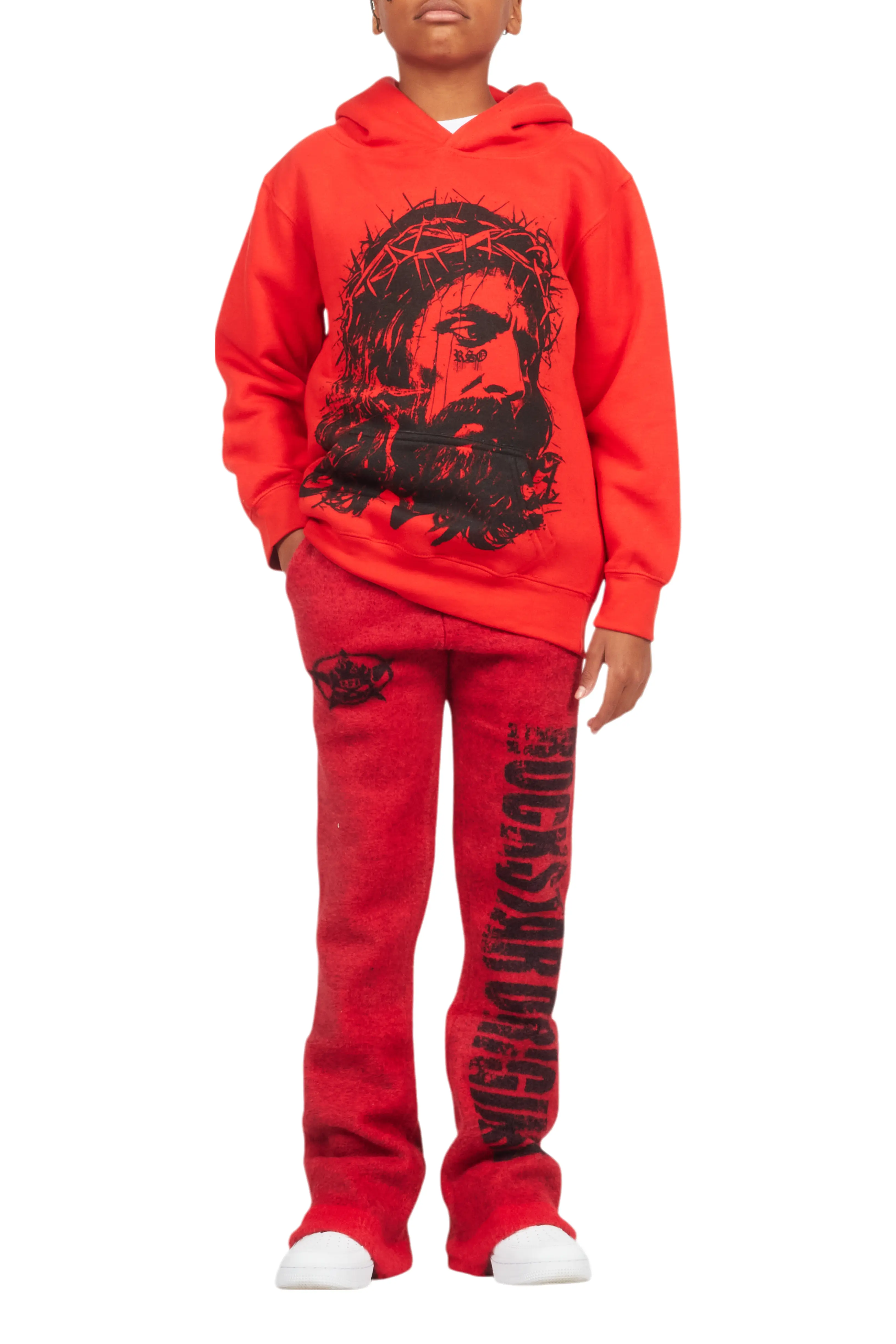 Boys Bedros Red Graphic Hoodie - Image 8