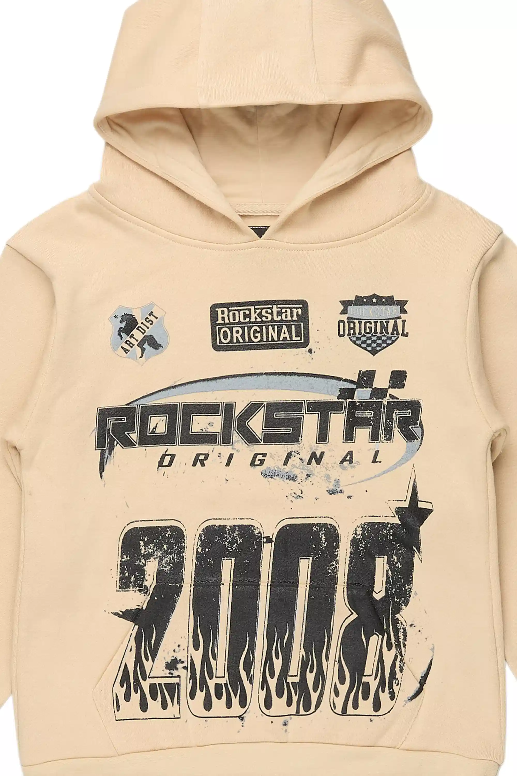 Boys Amos Beige/Black Graphic Hoodie - Image 2